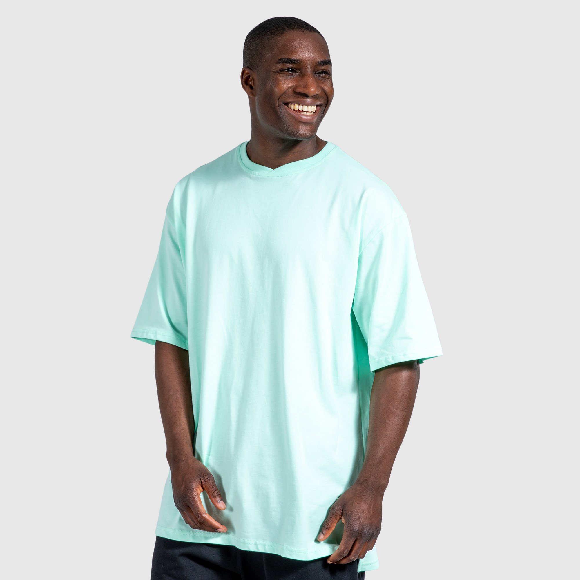 Conner T-Shirt Mint Baumwolle Smilodox 100% Oversize,
