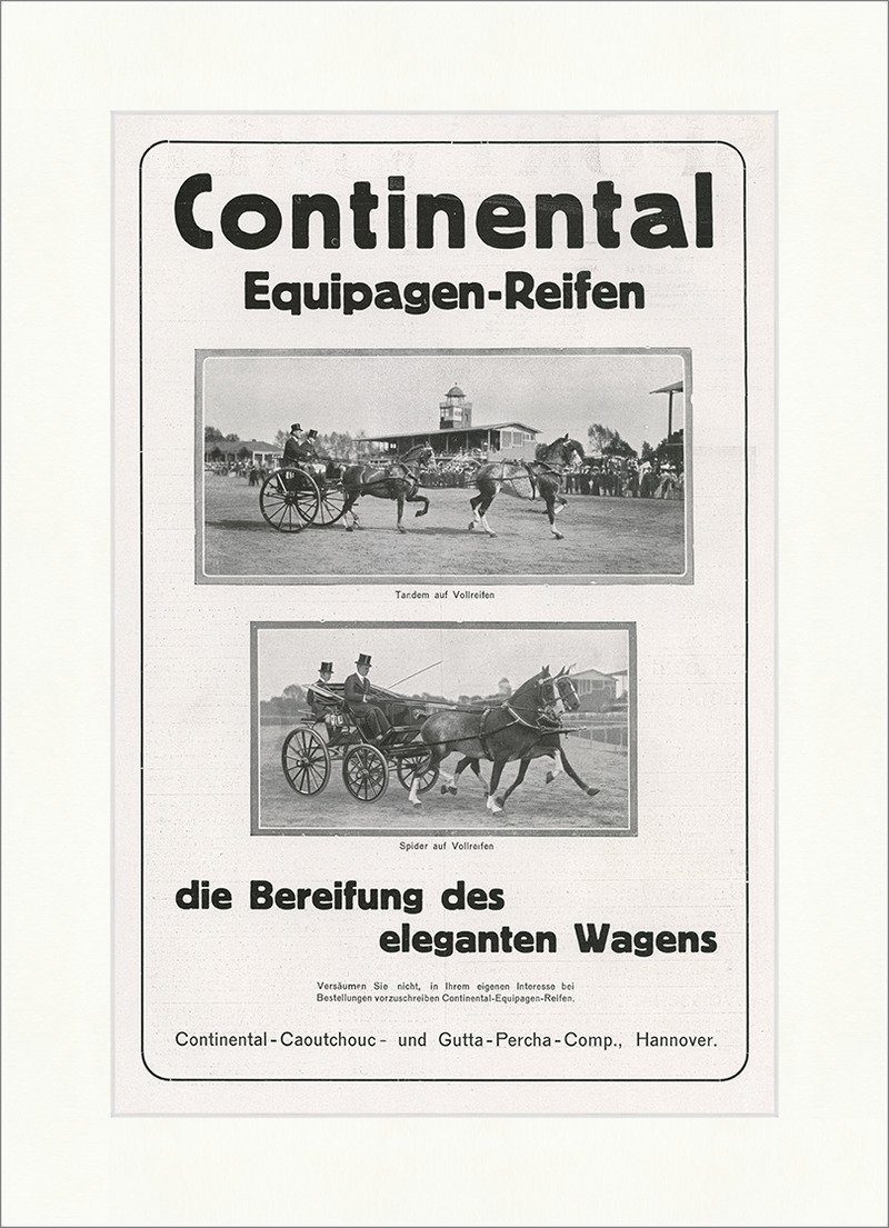 Kunstdruck Continental Equipagen-Reifen Pferde Kutschen Räder Firmen F_Vintage 00, (1 St)