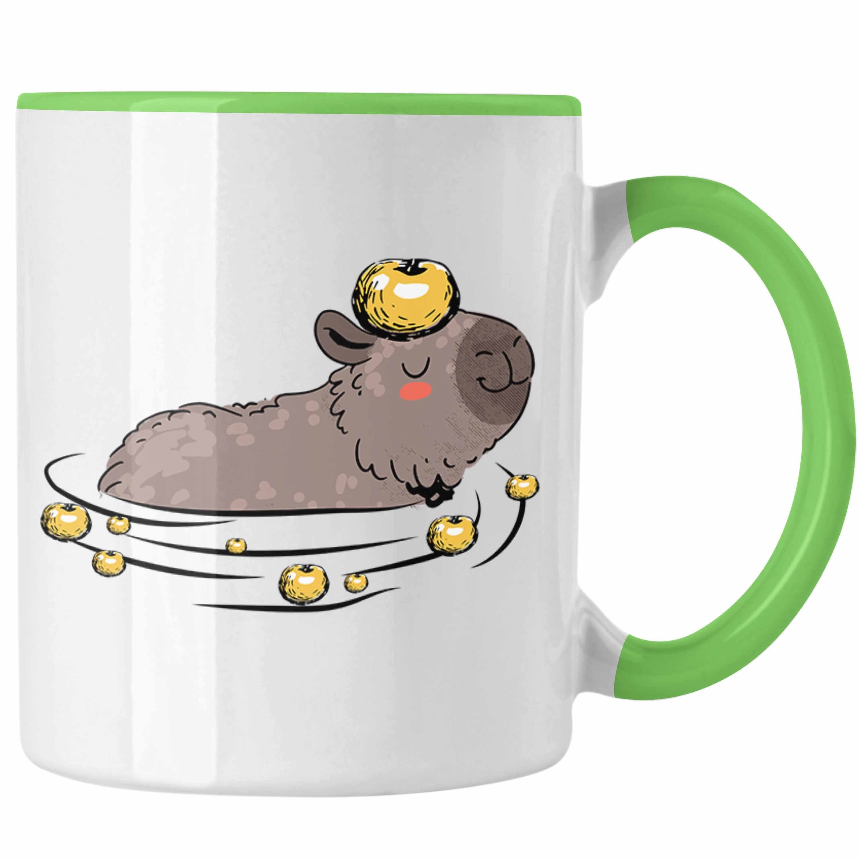 Trendation Tasse Tasse mit Capybara-Motiv Geschenk für Capybara Liebhaber Grün