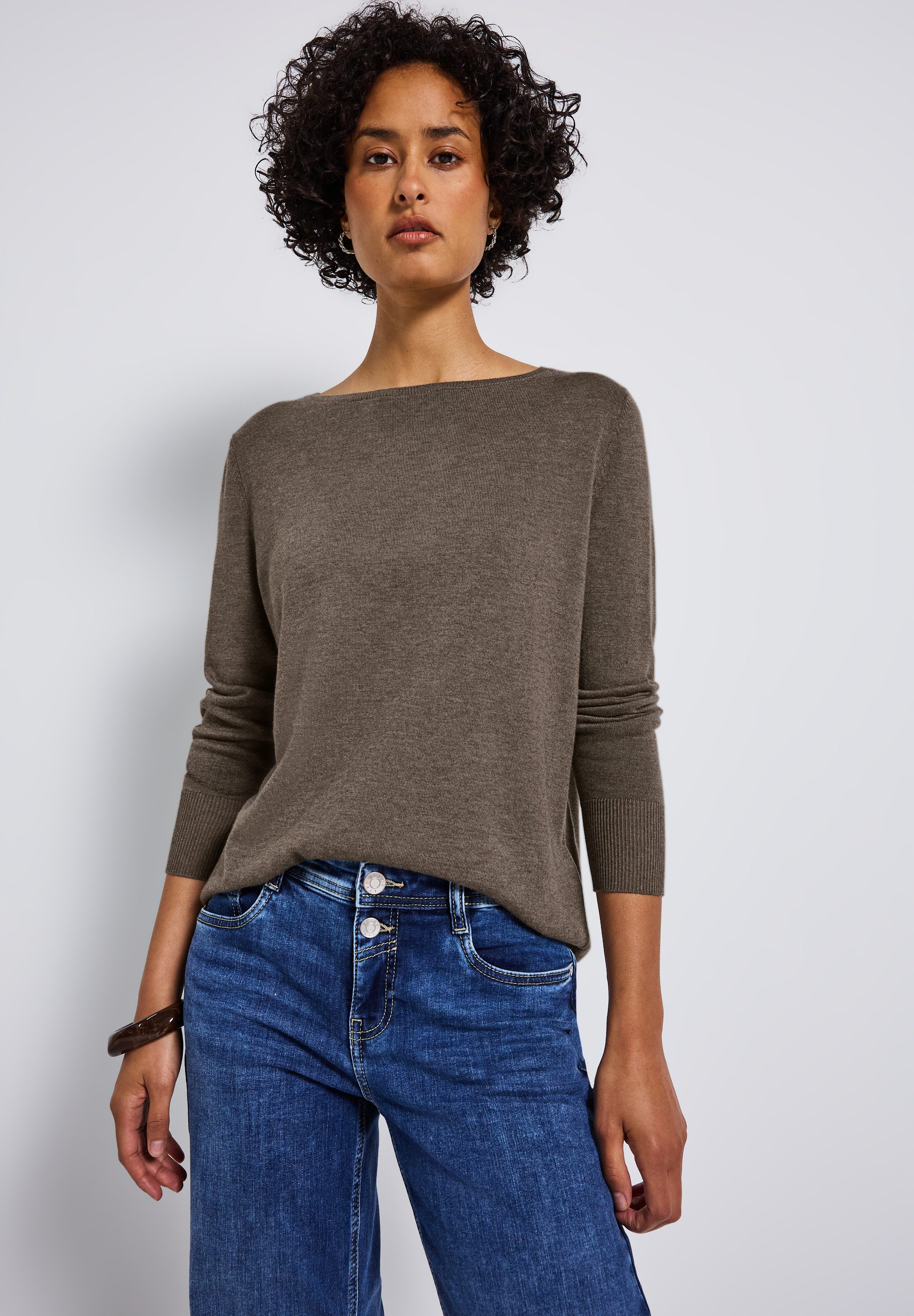 STREET ONE Strickpullover mit U-Boot-Ausschnitt günstig online kaufen