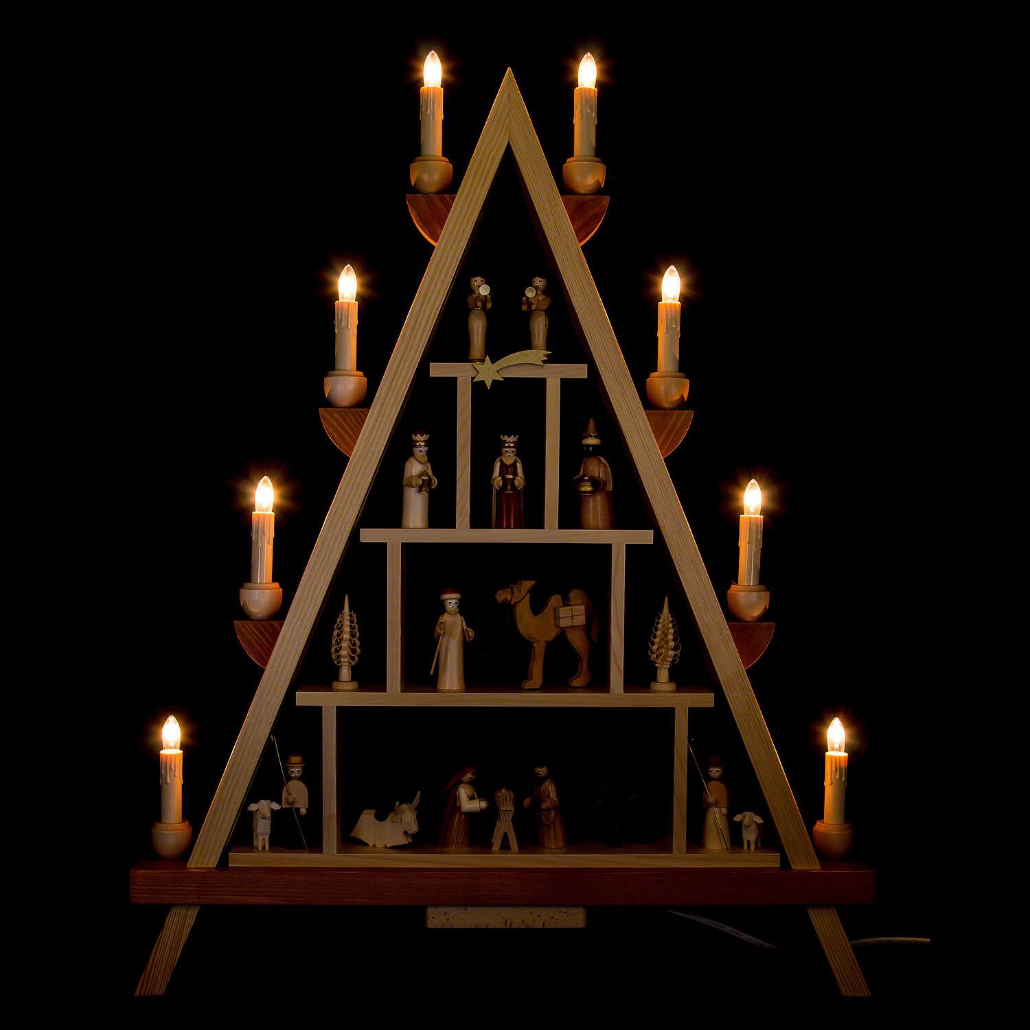 Erzgebirgische Volkskunst Richard Glässer GmbH Schwibbogen Lichterspitze Christi Geburt (55x68cm) von Richard Glässer