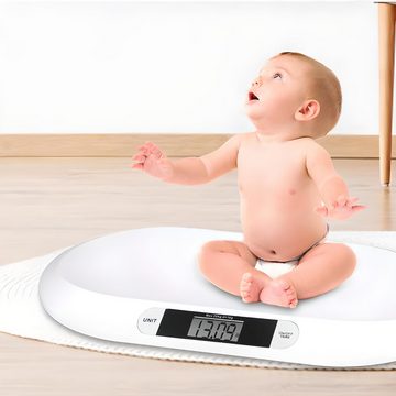 Retoo Personenwaage Digital Babywaage für Kinder Neugeborenen oder Tierwaage bis 20kg DHL, set, Babywaage, Bedienungsanleitung in Deutsch, HOLD-Funktion, Schlankes Design, Große Kontaktflächenmaße