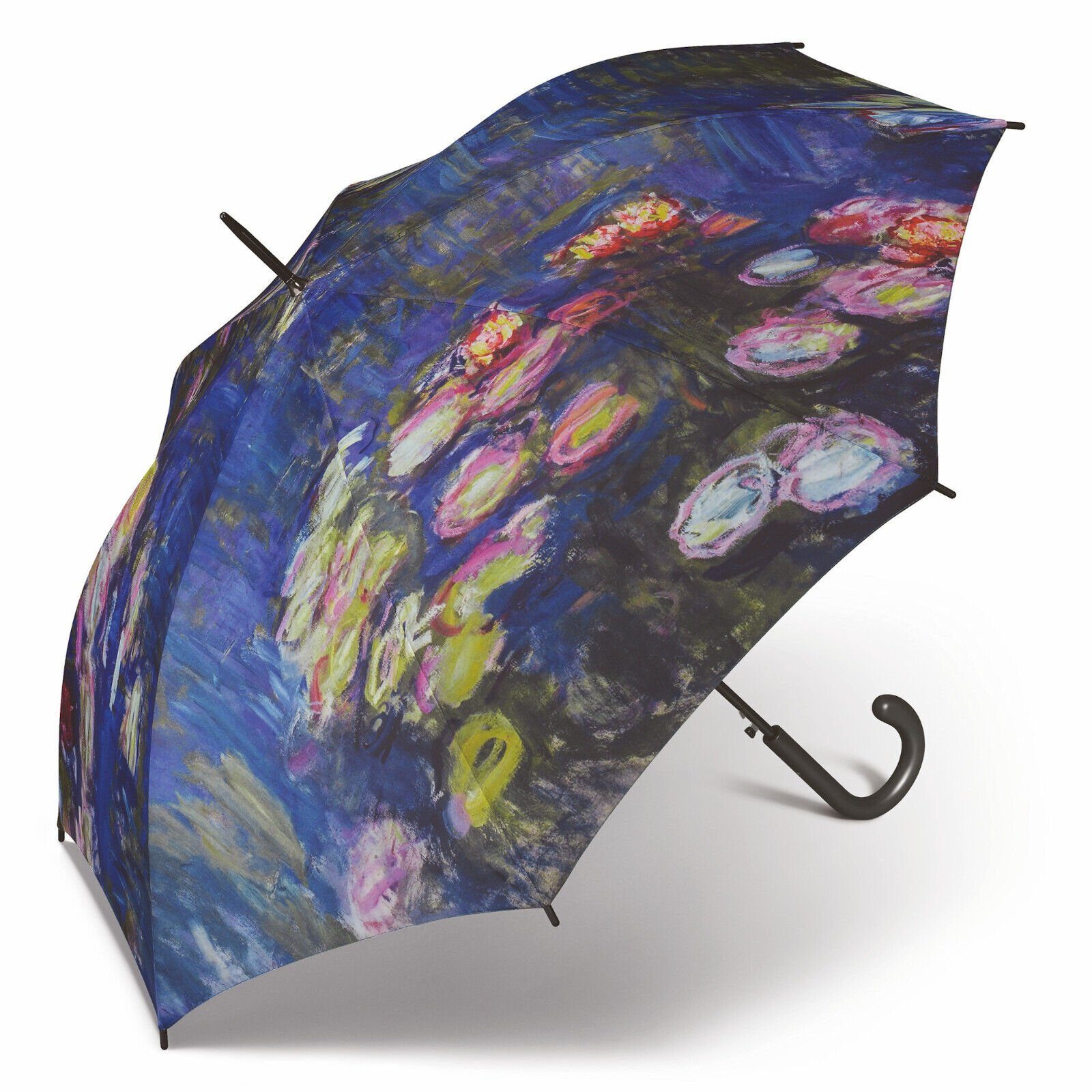 HAPPY RAIN Stockregenschirm Regenschirm Motiv Claude Monet "Seerosen", Künstlerschirm mit Automatik