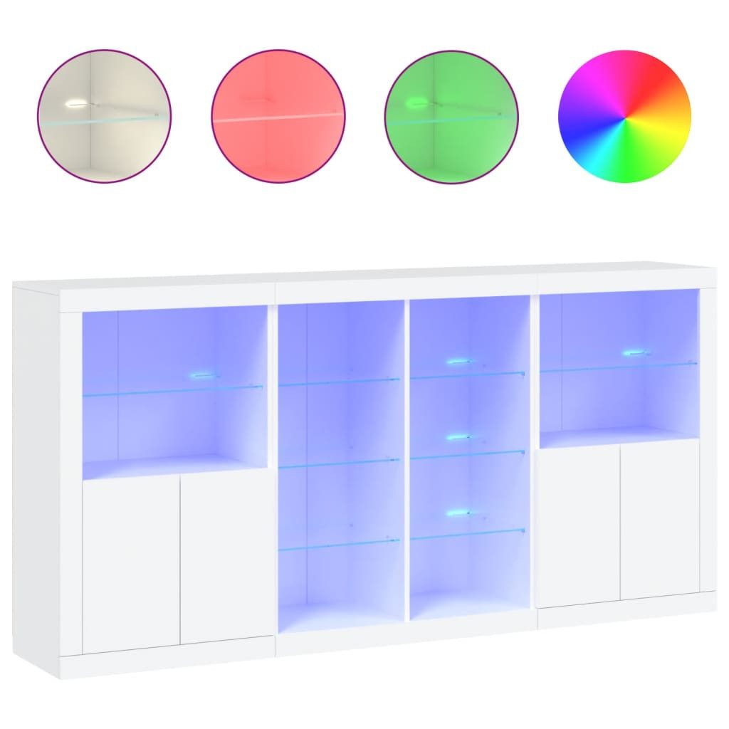 vidaXL Sideboard Sideboard mit LED-Leuchten Weiß günstig online kaufen