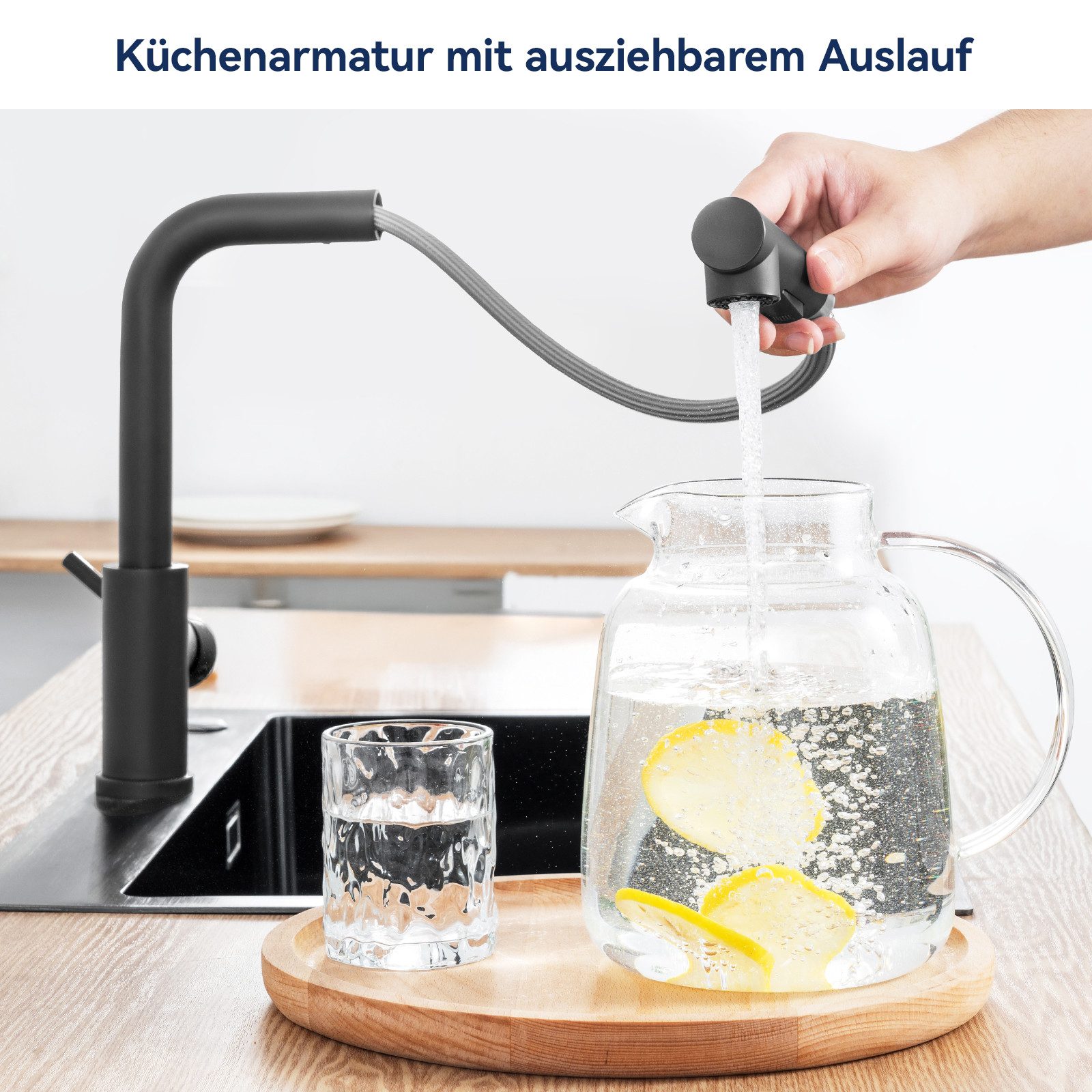 Lonheo Max Küchenarmatur Niederdruck Spültischarmatur Ausziehbar günstig online kaufen