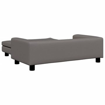 vidaXL Kindersofa Kindersofa mit Hocker Grau 100x50x30 cm Kunstleder Kindercouch Kinderm