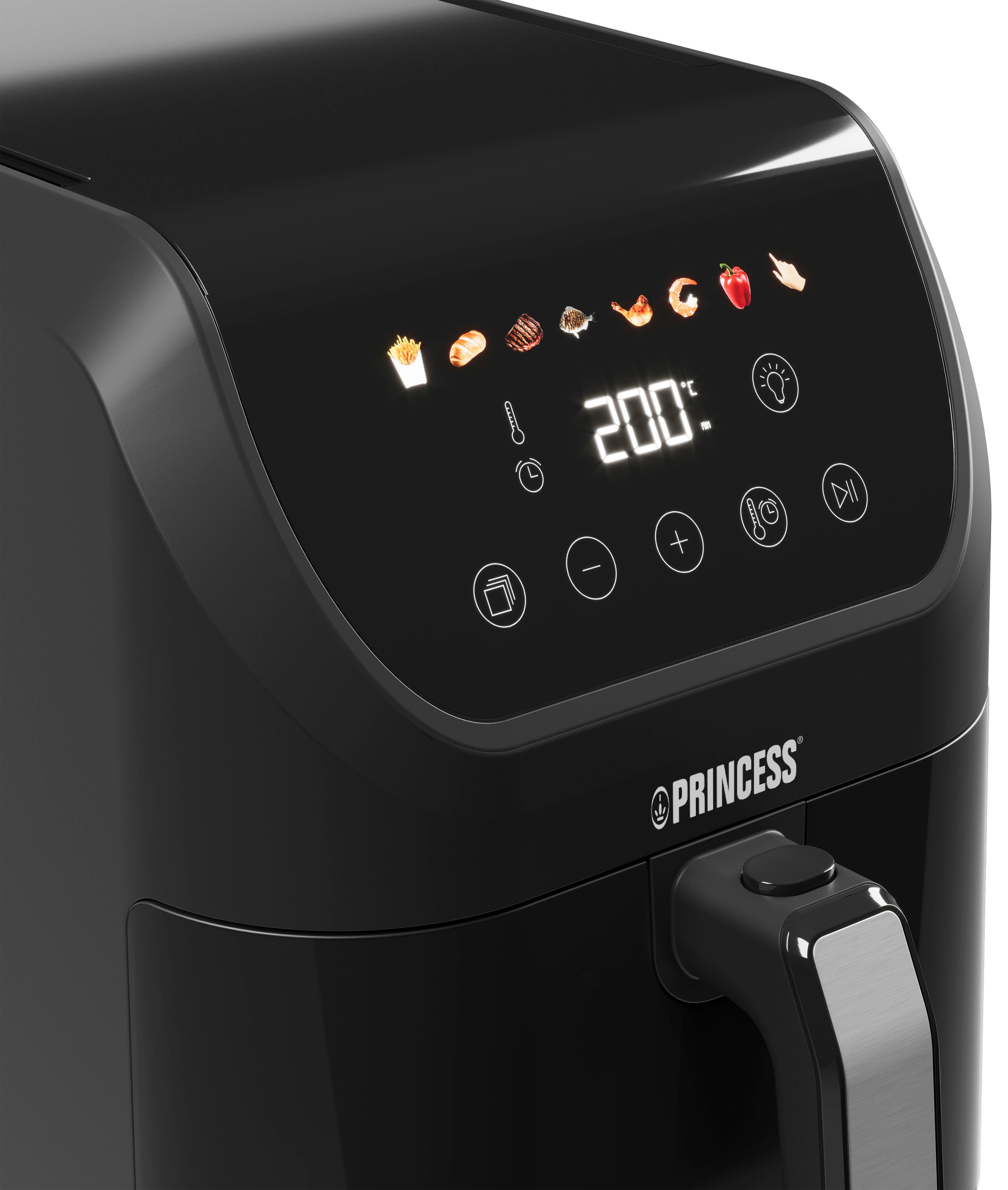 PRINCESS Heißluftfritteuse 182240 Slim Airfryer 5L -Platzsparendes Design - Ölfrei - 8 Programme, 1500 W