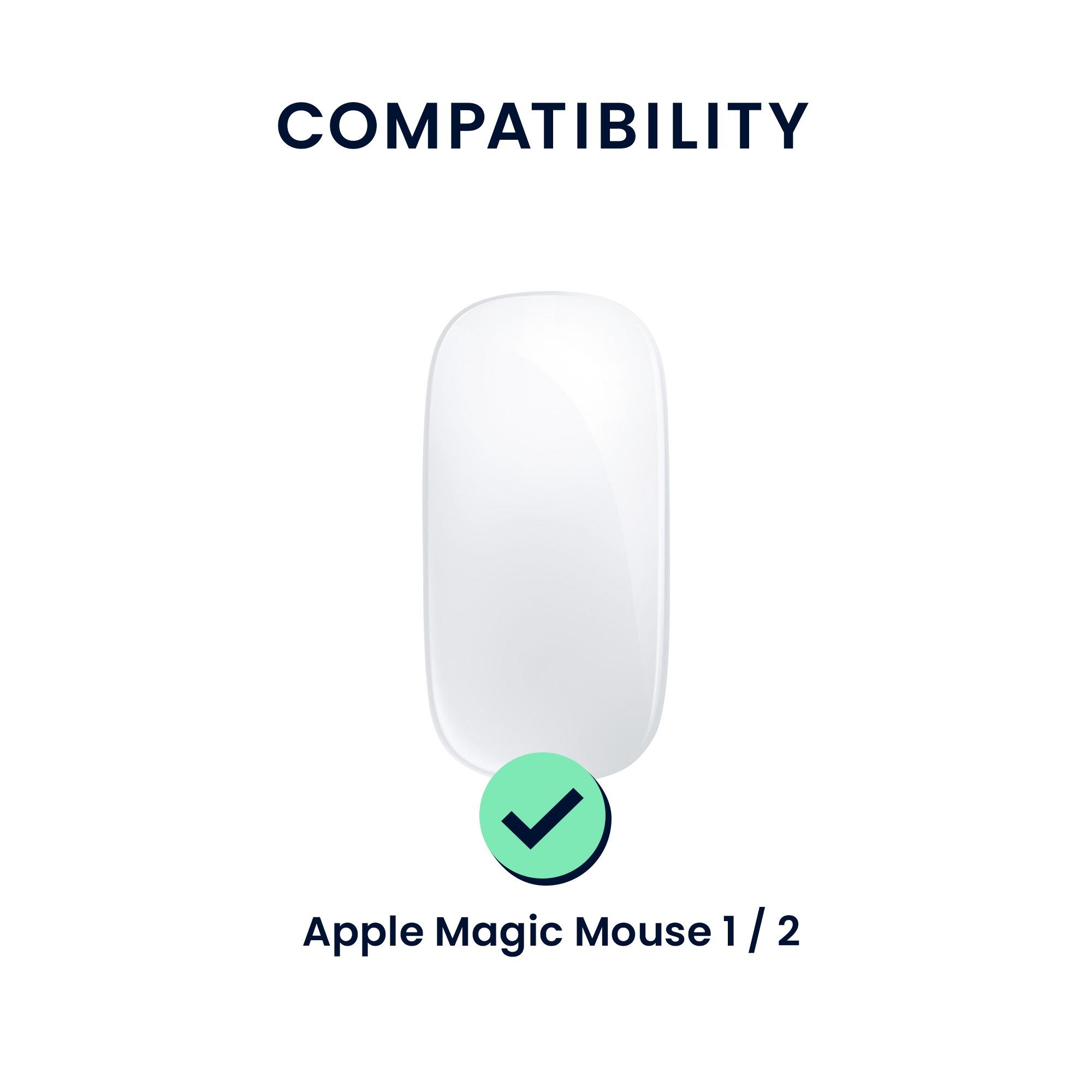 kwmobile Mausfüße Silikon Schutzhülle für Apple Magic Mouse 1 / 2 (1-St), PC Maus Cover Hülle aus softem Silikon - Matt Transparent