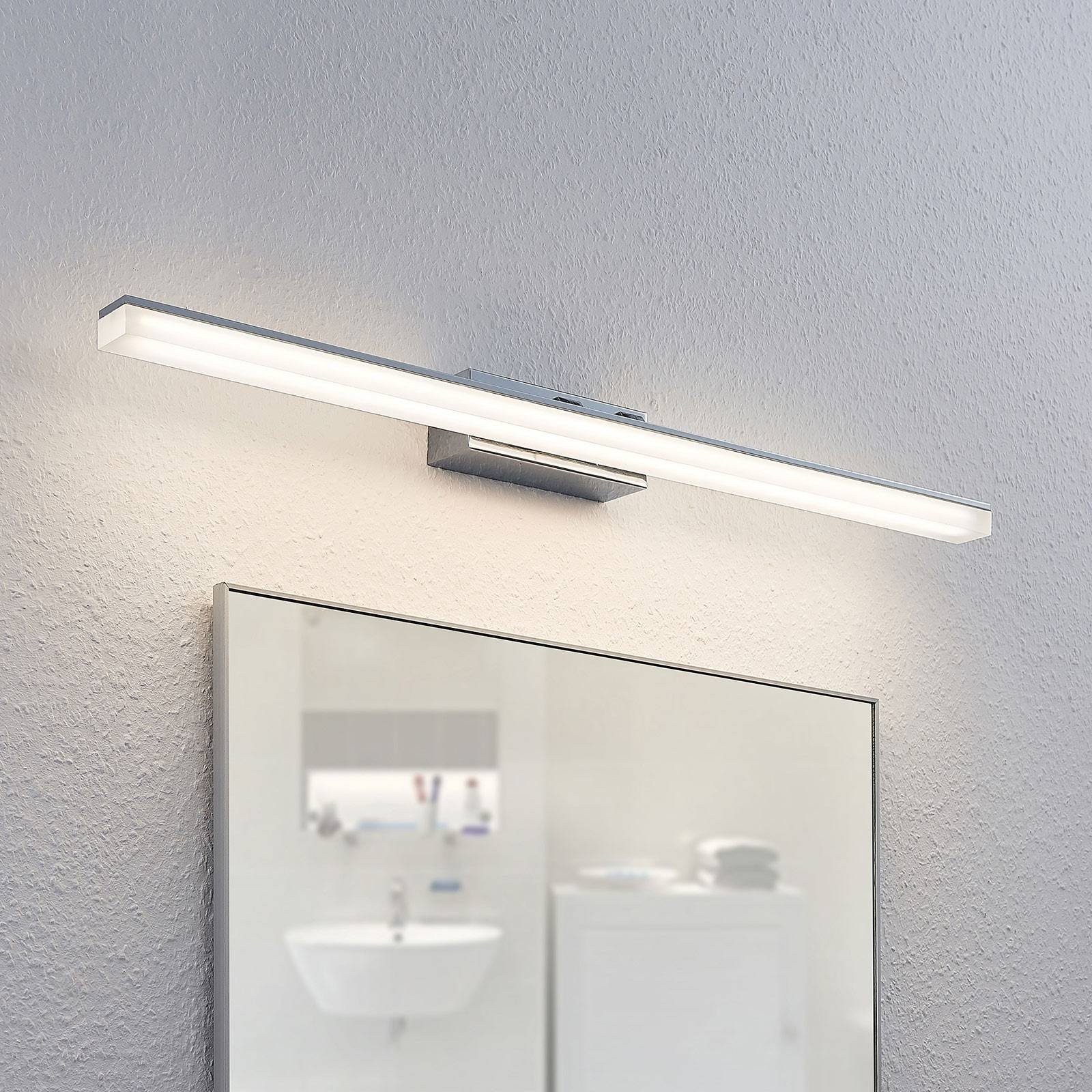 Lindby Wandleuchte Bernie, dimmbar, LED-Leuchtmittel fest verbaut,  Farbwechsel warmweiß / tageslicht, Modern, Metall, Kunststoff, chrom, weiß,  1 flammig,