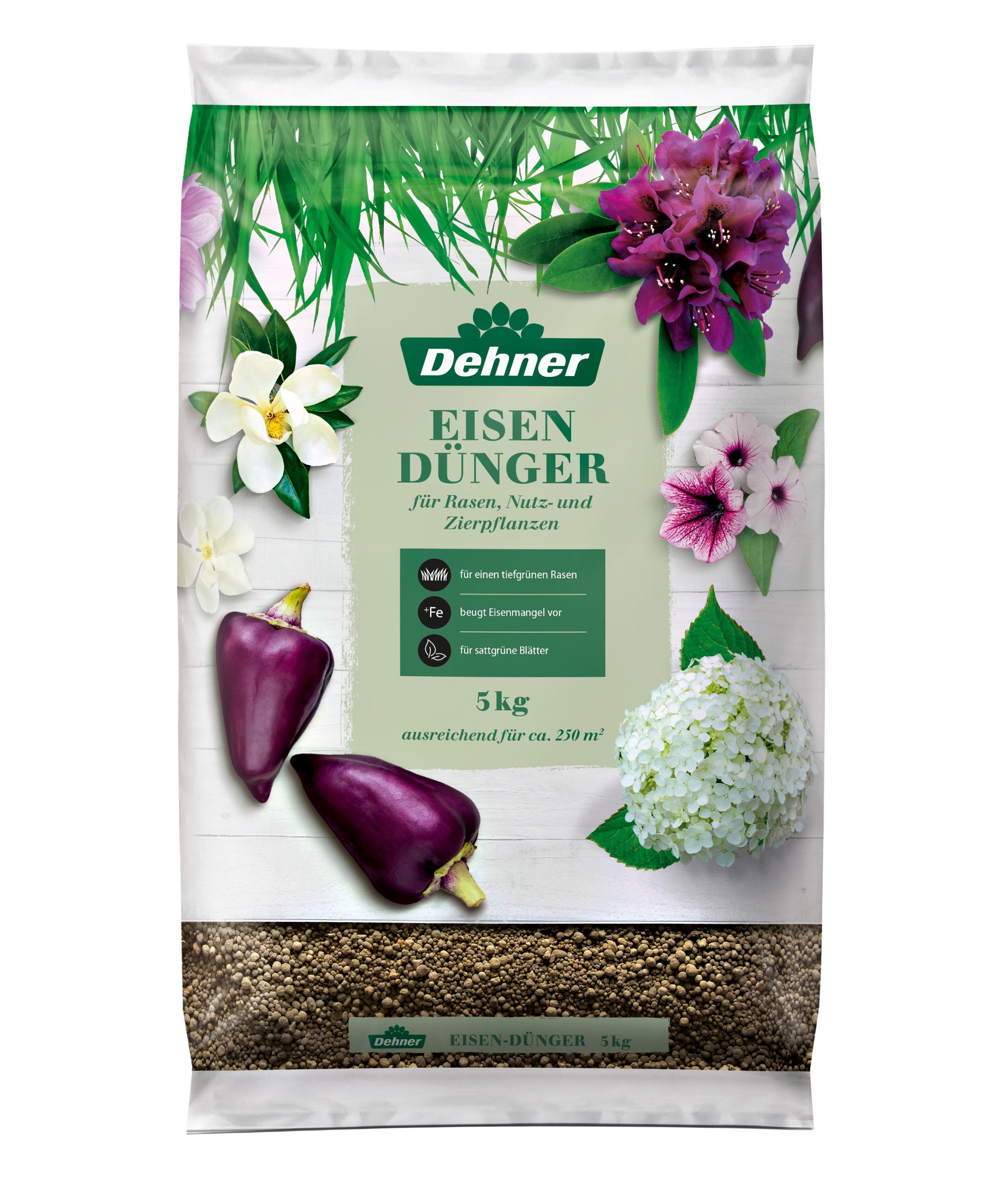 Gartendünger Eisendünger, hochwertig für Rasen / Zierpflanzen, 5 kg, für ca. 250 qm