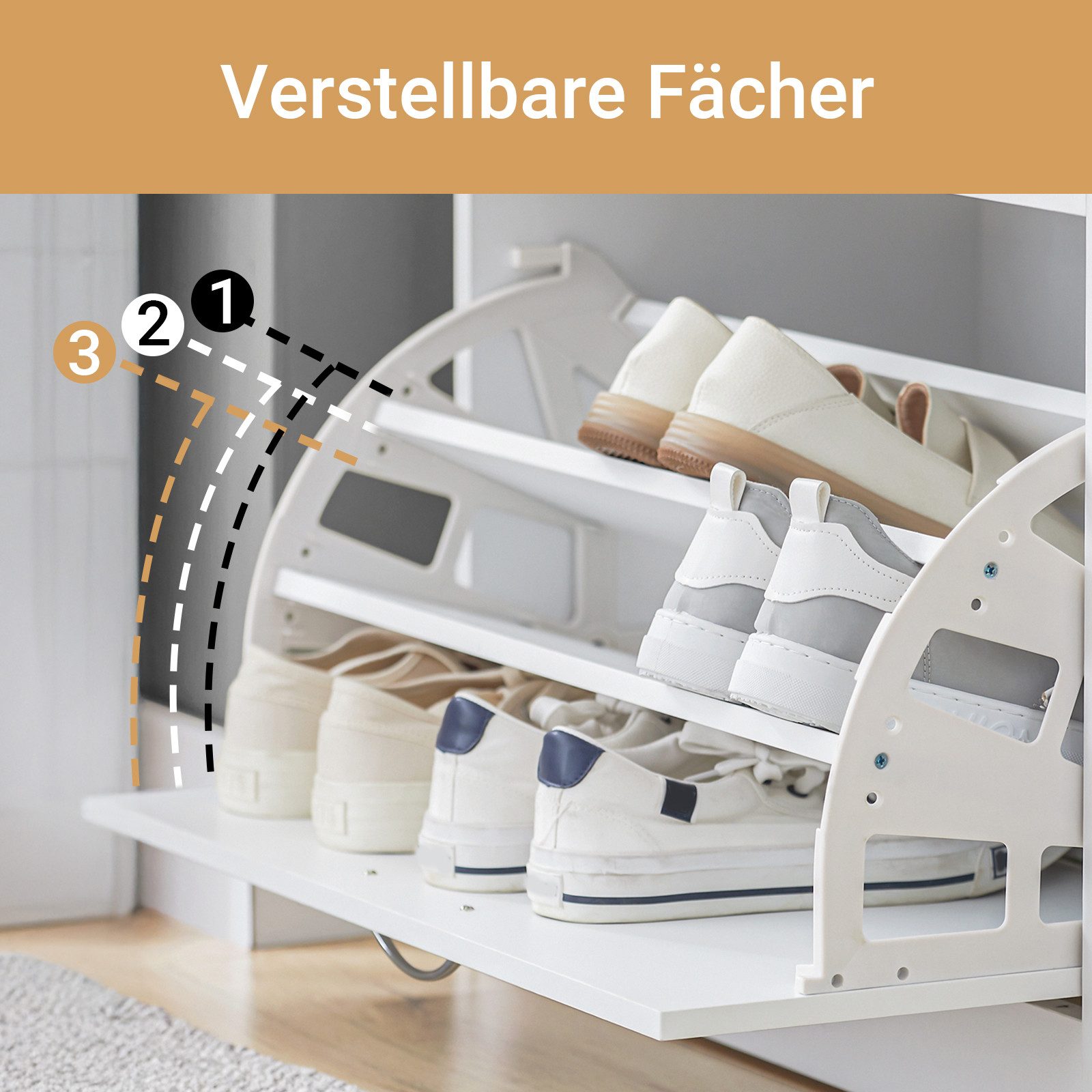 SoBuy Schuhbank FSR16, Schuhorganizer, mit gepolstertem Kissen, für Flur, Eingang, Sitzbank mit Sitzkissen Schuhregal Schuhkipper mit 1 Klappe