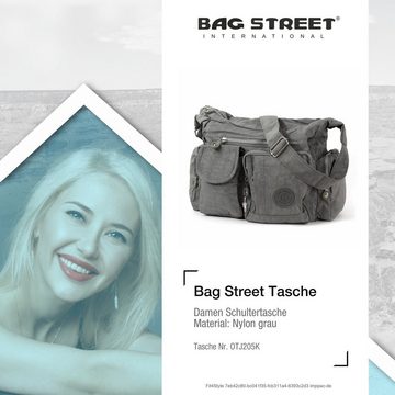 BAG STREET Schultertasche »Bag Street Damenhandtasche Schultertasche«, Schultertasche Nylon, grau ca. 32cm x ca. 20cm