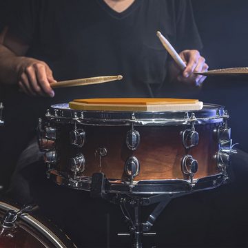 keepdrum Schlagzeug Übungspad Orange 12 Zoll mit Drumsticks