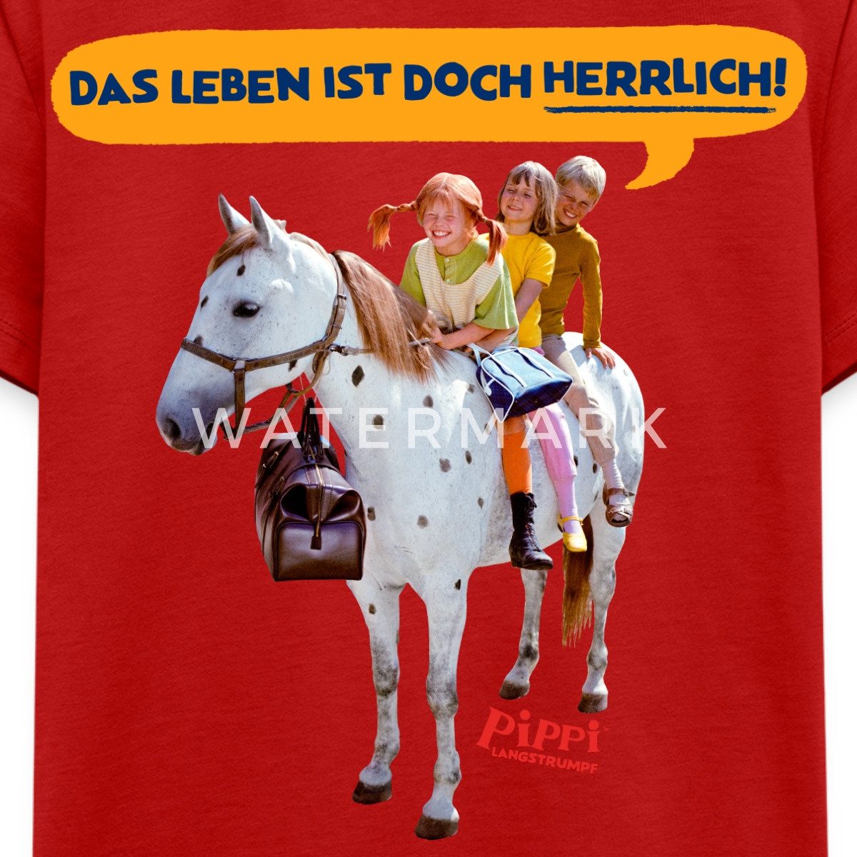Spreadshirt T-Shirt Pippi Langstrumpf Pippi Mit Tommy Und Annika Kinder Premium T-Shirt (1-tlg)