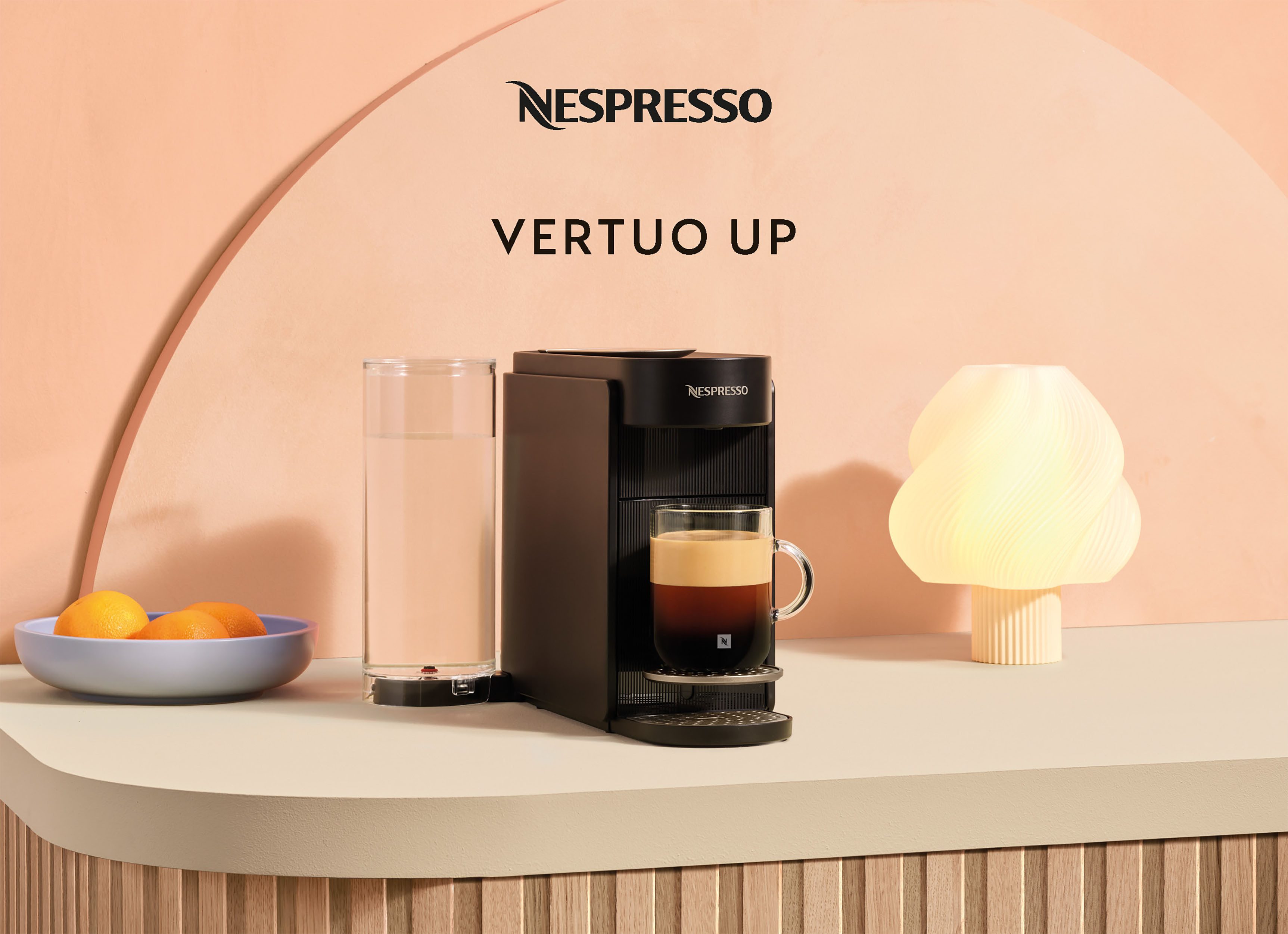 NESPRESSO Kapsel-/Kaffeepadmaschine Vertuo Up, schlankes Design, Coffee Creations Modus, Auto-Off, 1,4 l Wassertank