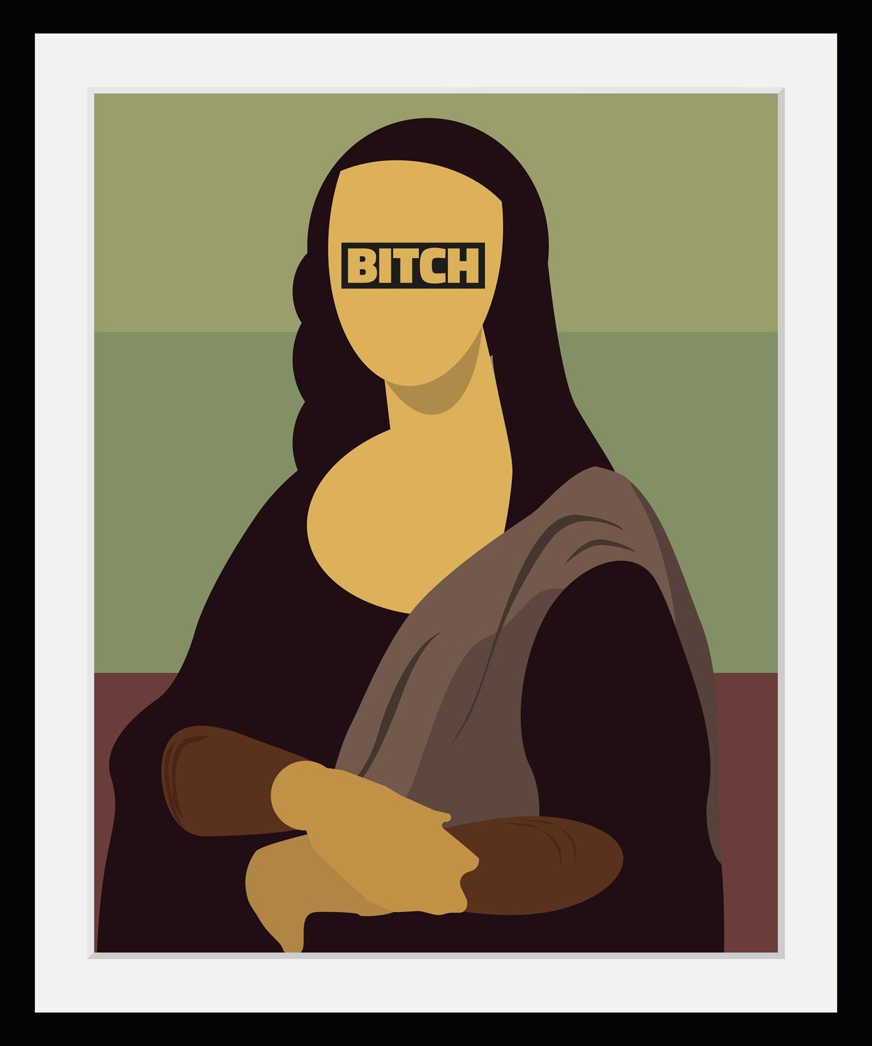 Bild mit Rahmen Mona L. - Vektor - Art - Gerahmter Digitaldruck - Wandbild