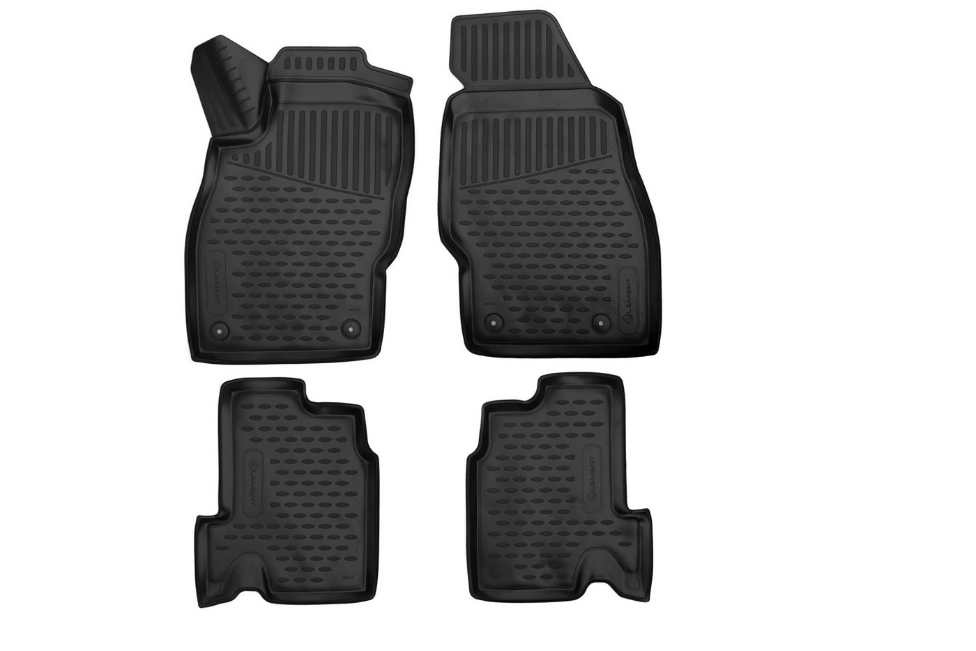 LEMENT Auto-Fußmatten 3D-Gummimatten passend für OPEL Adam, 2013–2019 (4 St), für OPEL Adam Pkw, Passgenau