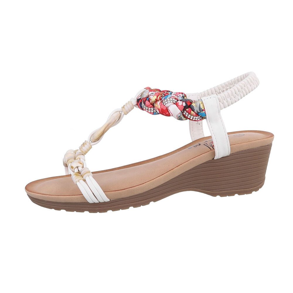 Ital-Design Damen Freizeit Keilsandalette (86016703) Keilabsatz/Wedge Keilsandaletten in Weiß