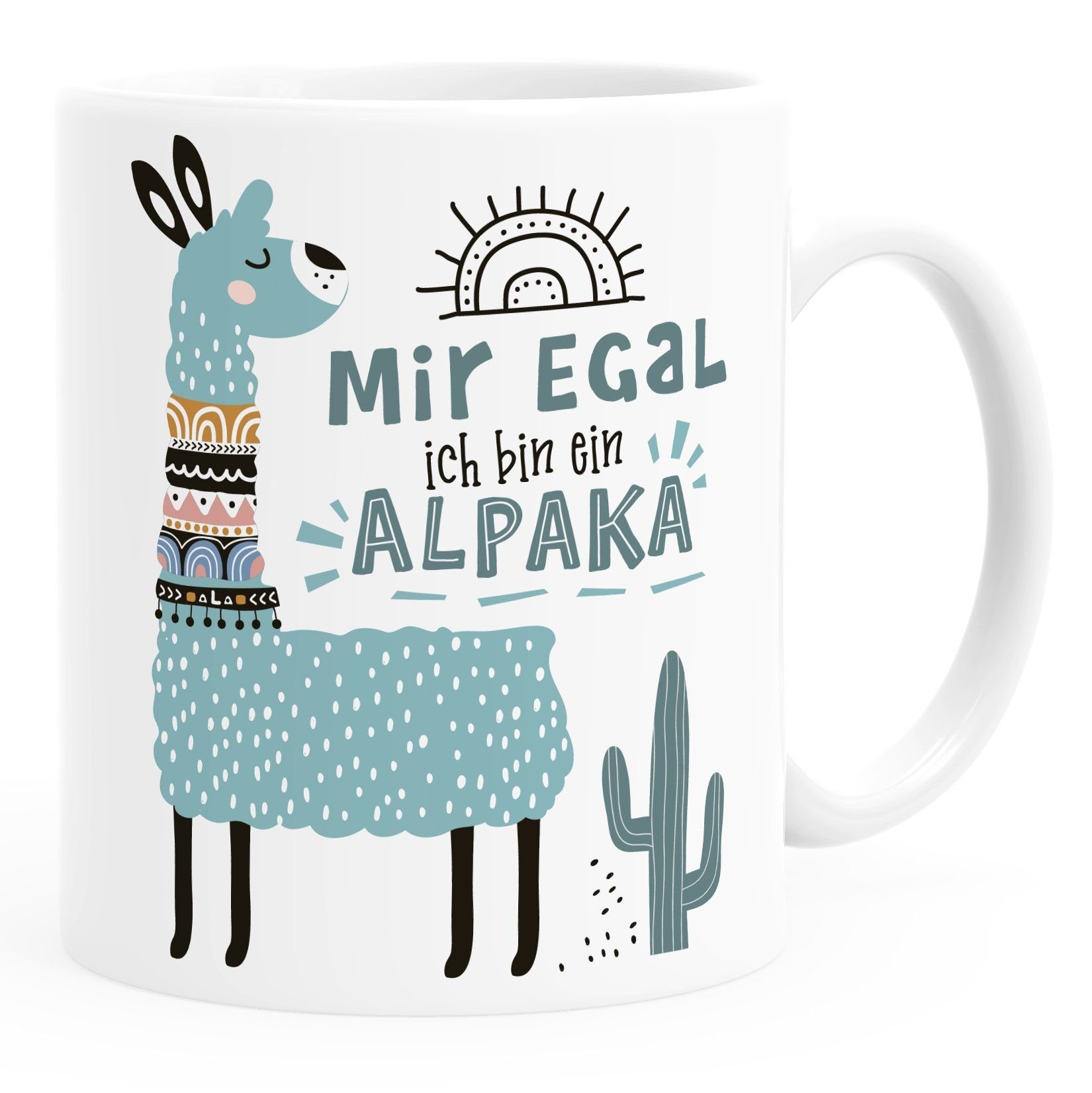 SpecialMe Tasse »Kaffeetasse Spruch Mir egal ich bin ein Alpaka - Alpaka-Motiv  Lama Geschenk Alpaka-Liebhaber Bürotasse SpecialMe®«, Keramik