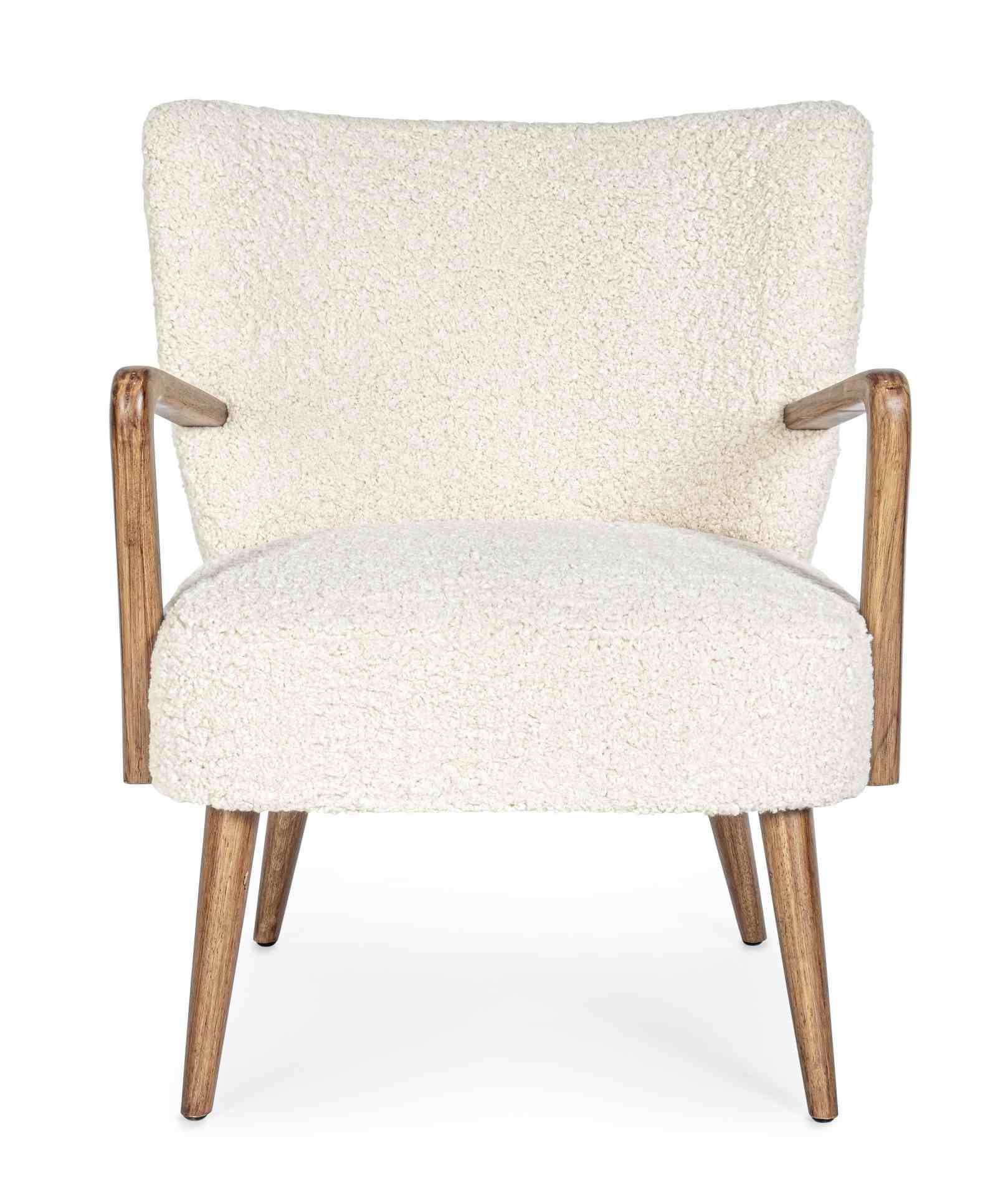 Feeling4Home Sessel Moritz aus Teddy Stoff, Weiß