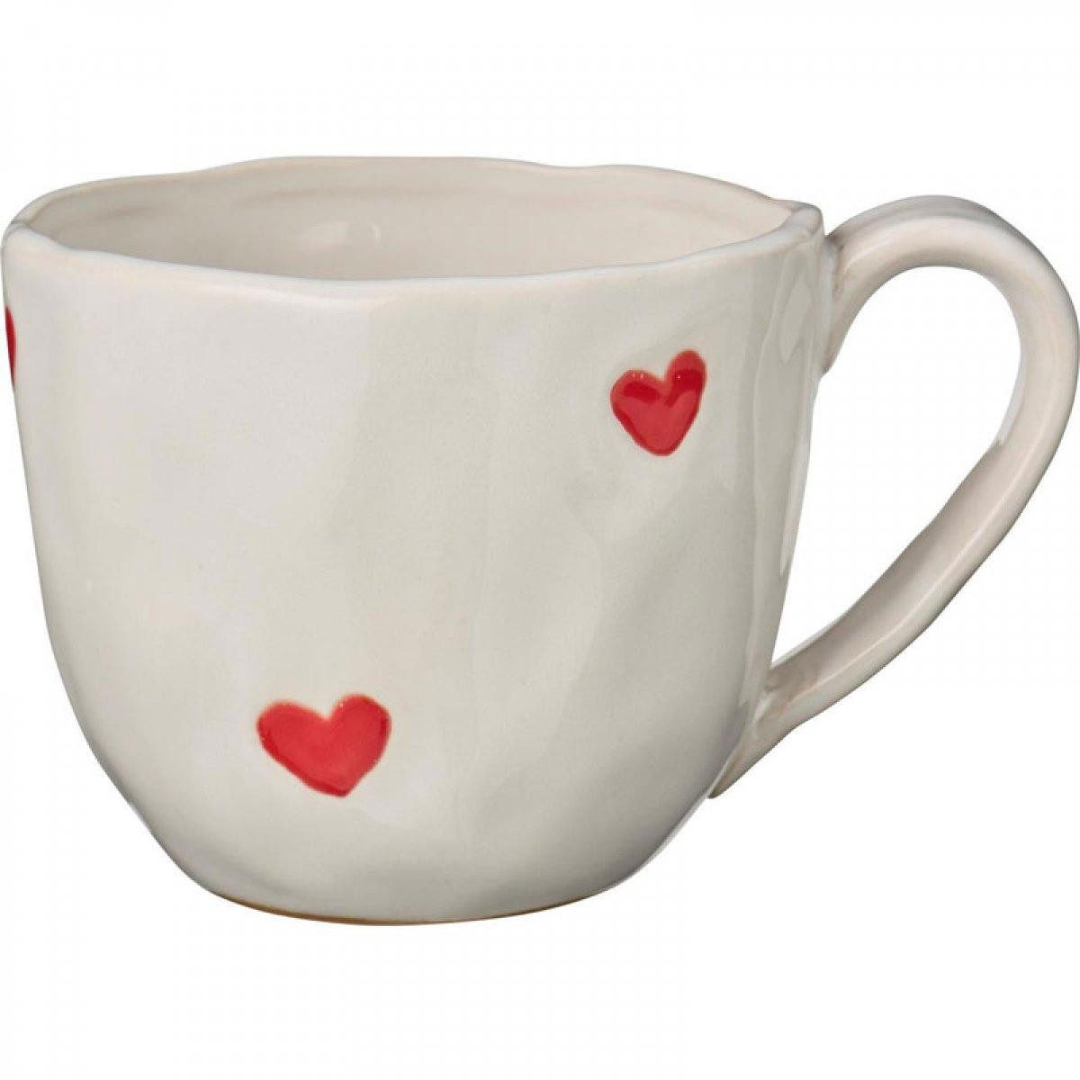 Ib Laursen Tasse Ib Laursen Tasse mit Henkel rote Herzen