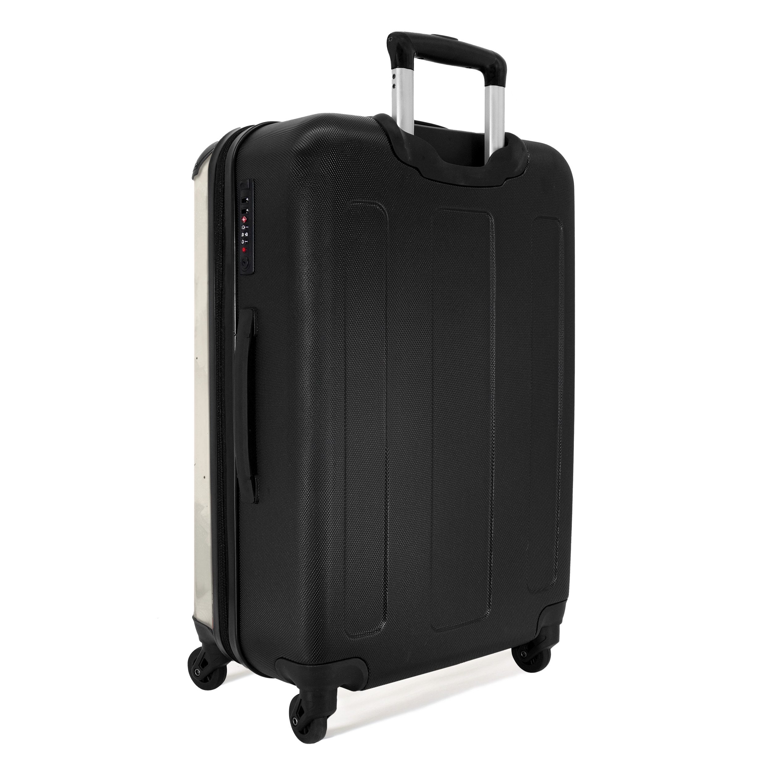 NoBoringSuitcases.com© Hartschalen-Trolley Schwarzer und weißer Adler mit roter Farbe 67 cm - 72 L, 4 Rollen, Rollkoffer für Männer, Reisekoffer, Trolley für 20kg
