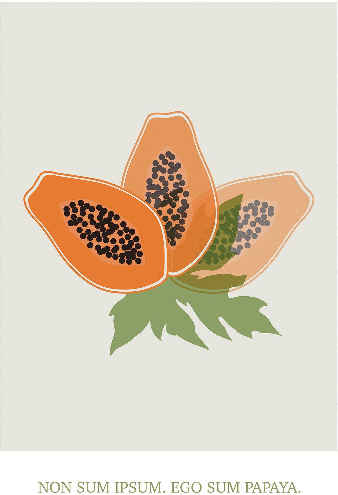 Komar Bild Cultivated Papaya, Natur (1 St), Wandbild zur Dekoration - ohne Rahmen