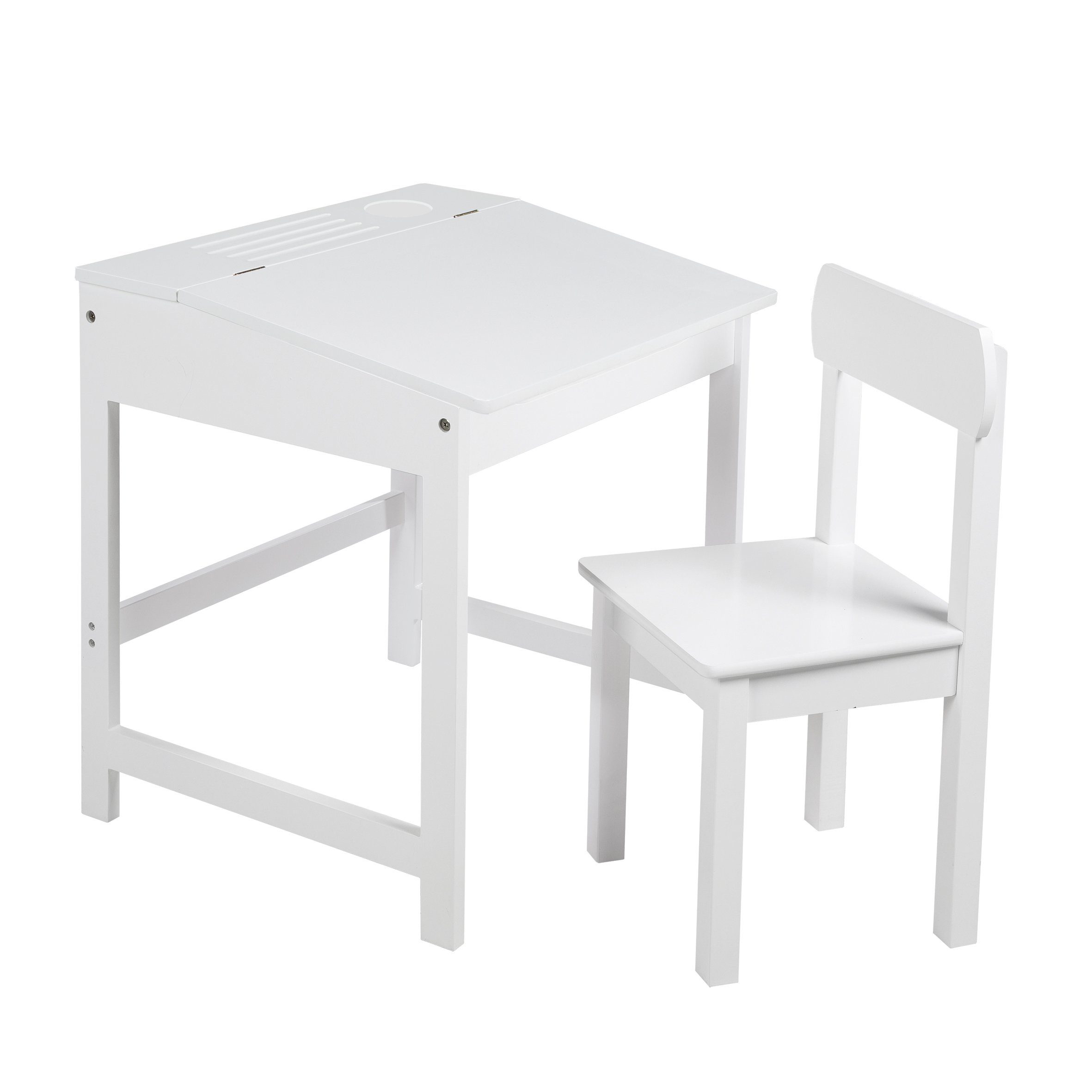 roba® Kinderschreibtisch Schulpult mit Stuhl (2-St), klappbare Tischplatte  mit Dämpfungsbeschlägen, gefräste Ablagerillen