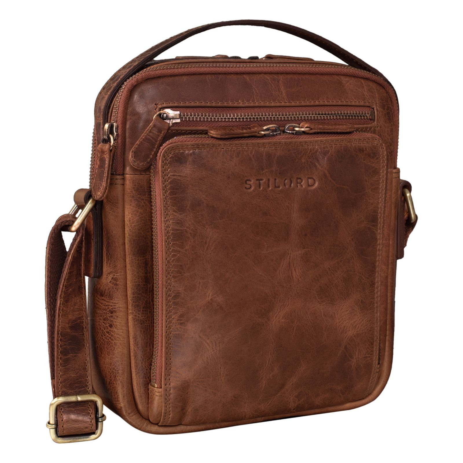 Bag Klein Messenger - kara cognac STILORD Leder Männer Tasche "Ilkay" STILORD