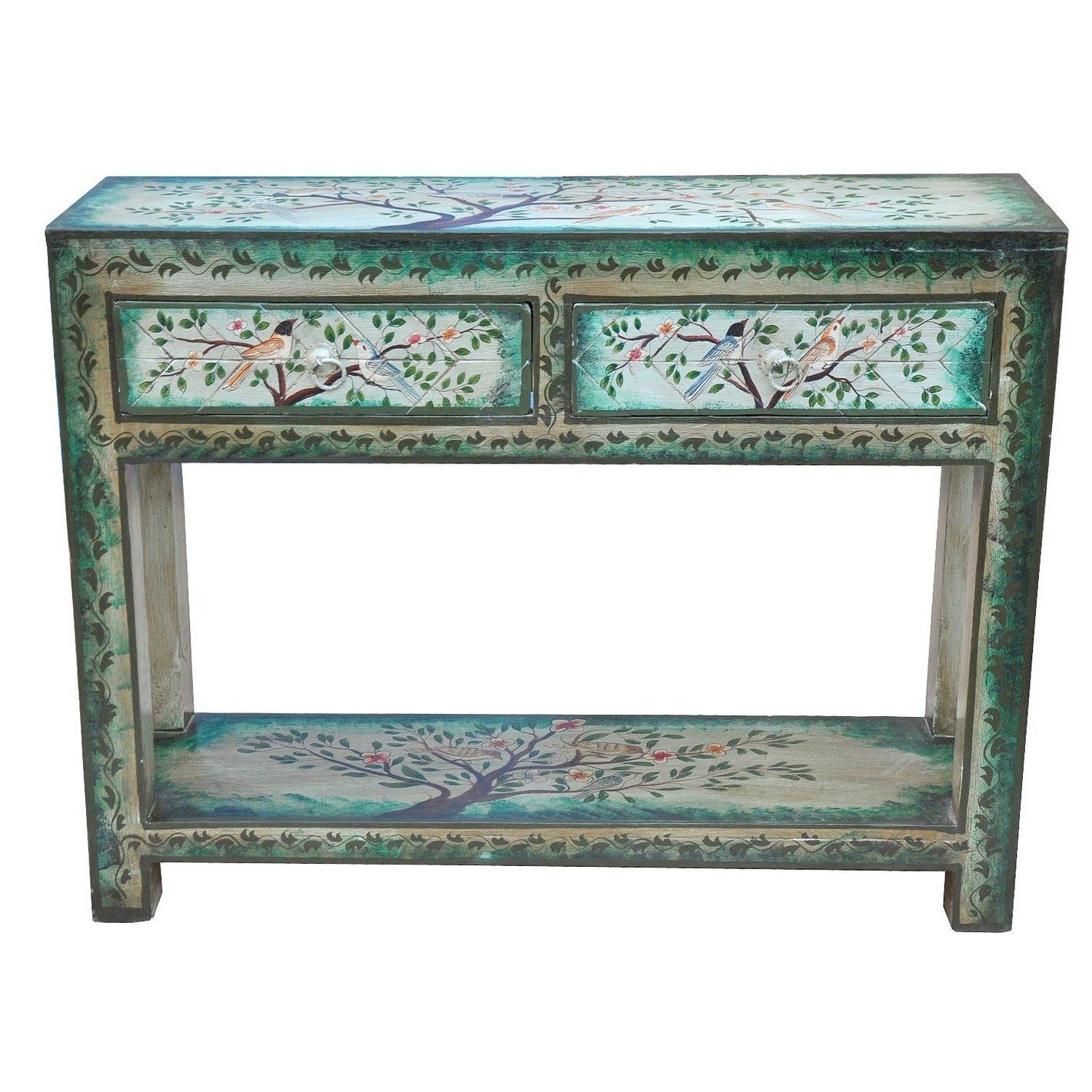 Luxury-Park-Direct Kommode India blaugraue kleine Anrichte Kommode shabby chic. Luxury-Park