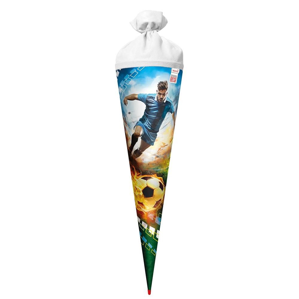 Roth Schultüte Soccer, 70 cm, rund, Filzverschluss, Roth-Spitze