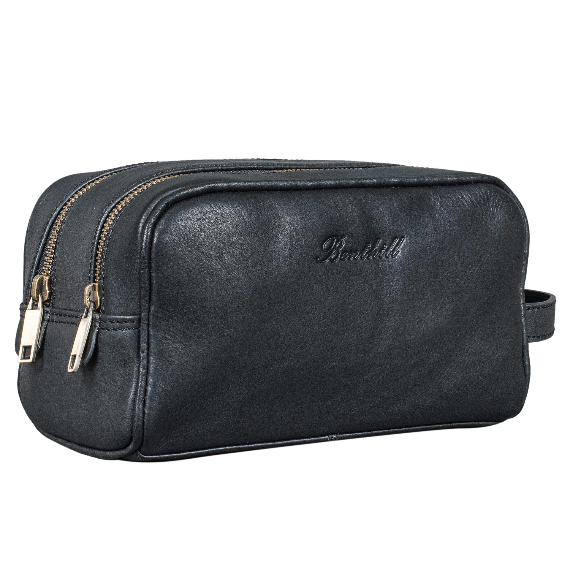 Benthill Kulturbeutel Echt Leder Kosmetiktasche weiche große Kulturbeutel T günstig online kaufen