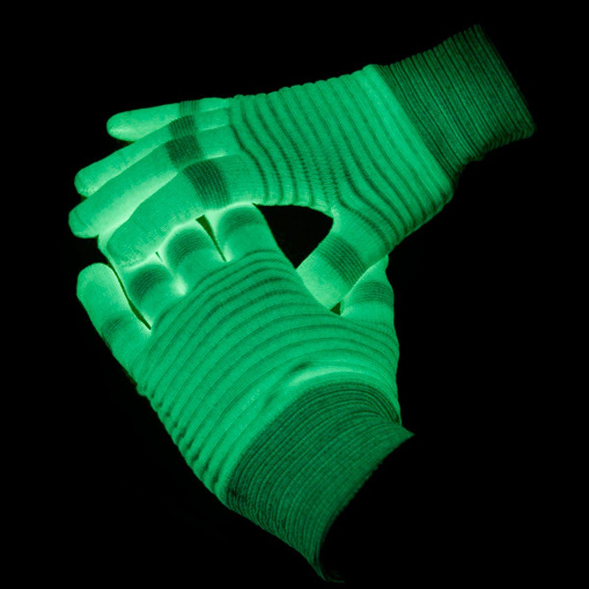 Goods+Gadgets Fleecehandschuhe Leuchtende Handschuhe (Glowing Gloves, Phosphorizierendem Stoff) fluoriszierend