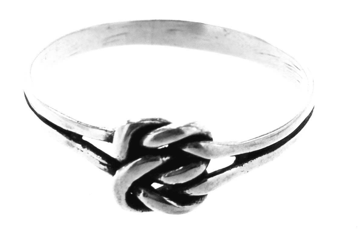 Gr. Silber Silberring Ring of Leather (kk5) - Kiss 46-68 Keltenknoten,