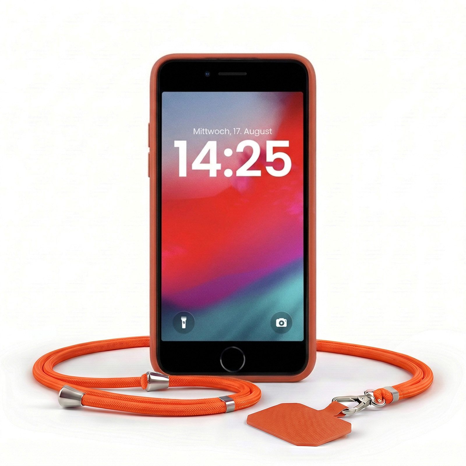 Handyhülle SoftGrip Cover Hülle mit Trageband für Apple iPhone 7/8/SE 2020 4.7 Zoll, 4.7, Handy Case Kameraschutz mit Handykette Handyband Umhängeband Lanyard