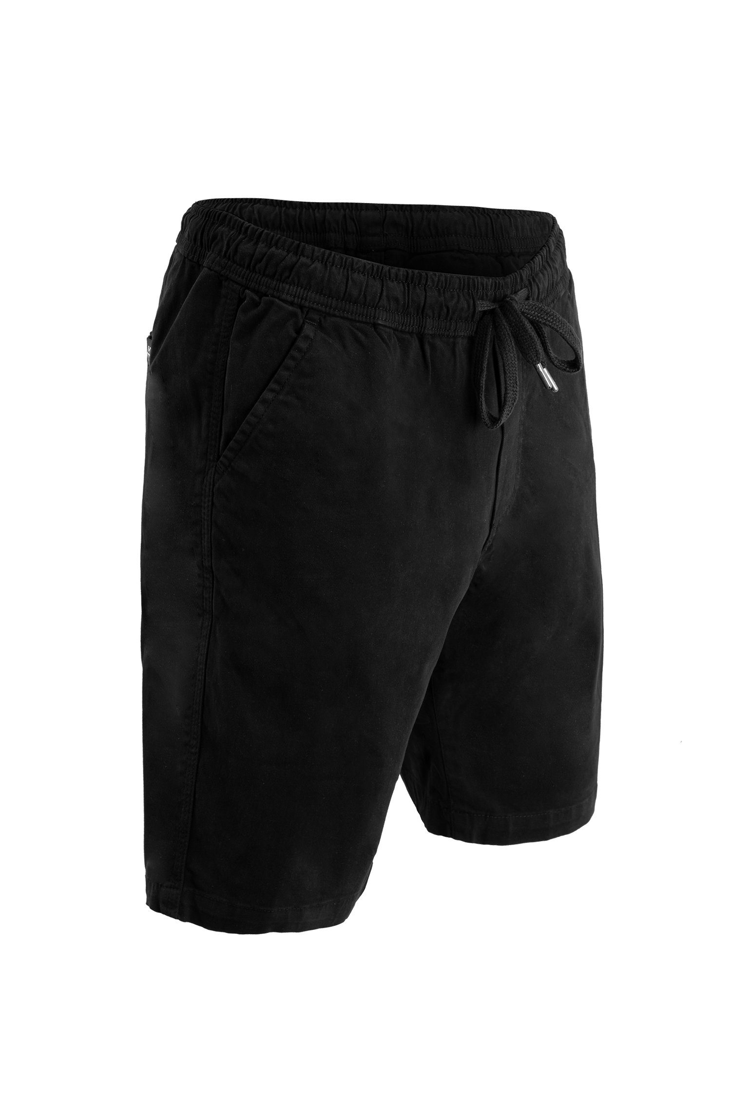Manufaktur13 - Kurze Black aus Chino Chinoshorts dehnbarem Stretch Shorts mit Twill Hose Kordelzug / Tunnelzug