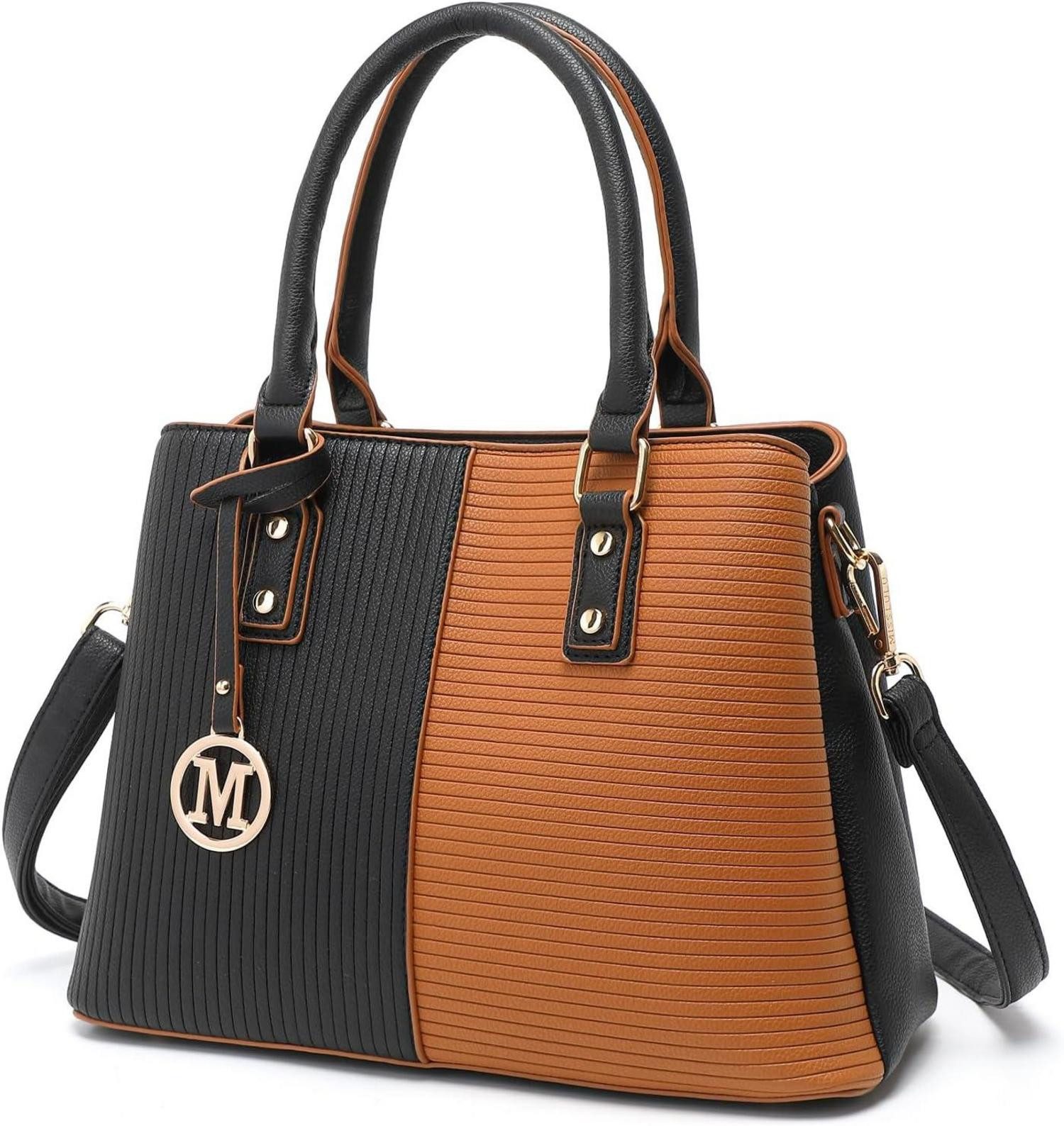 Handtasche Damen Handtasche PU Leder Schultertasche Vintage mit Abnehmbarem
