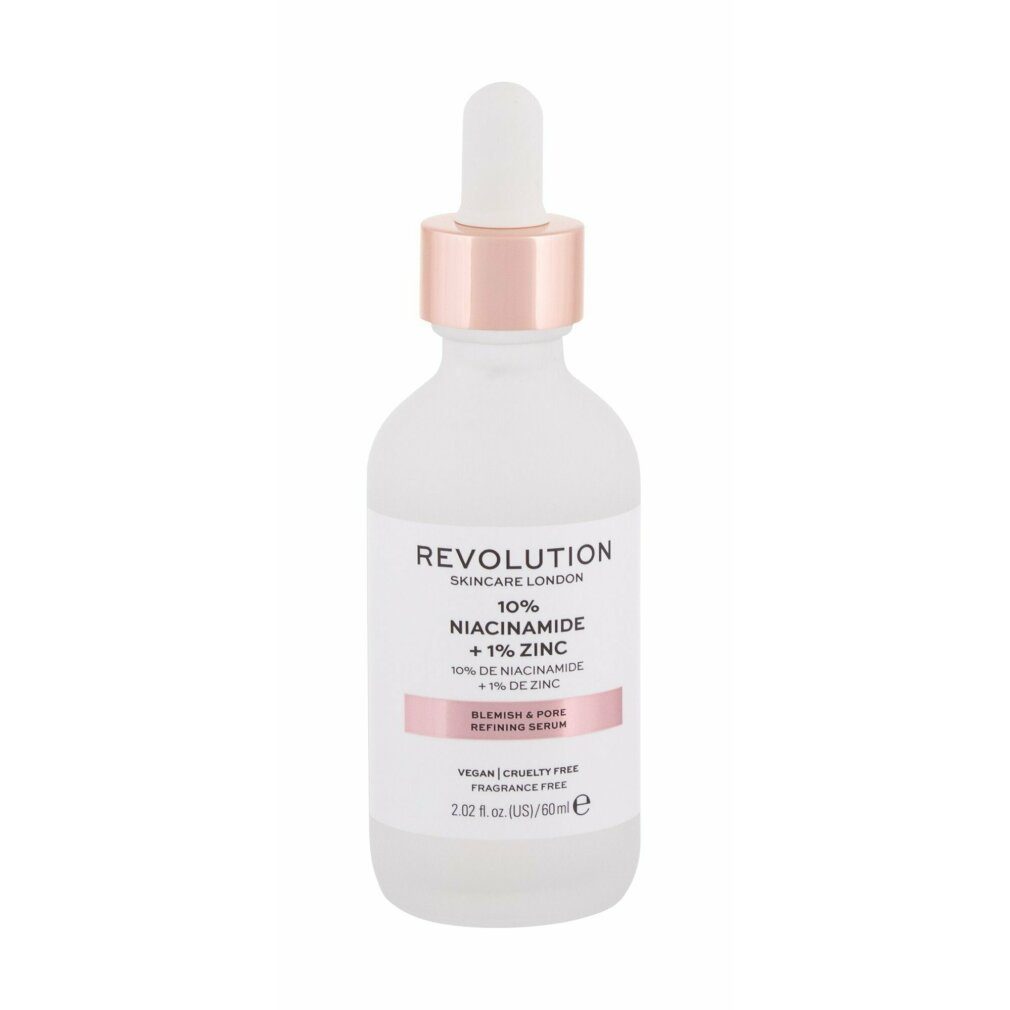 MAKE UP Tagescreme Poren-10% REVOLUTION minimiert Revolution Niacinamid+1% Zink-60ml Skincare-Serum