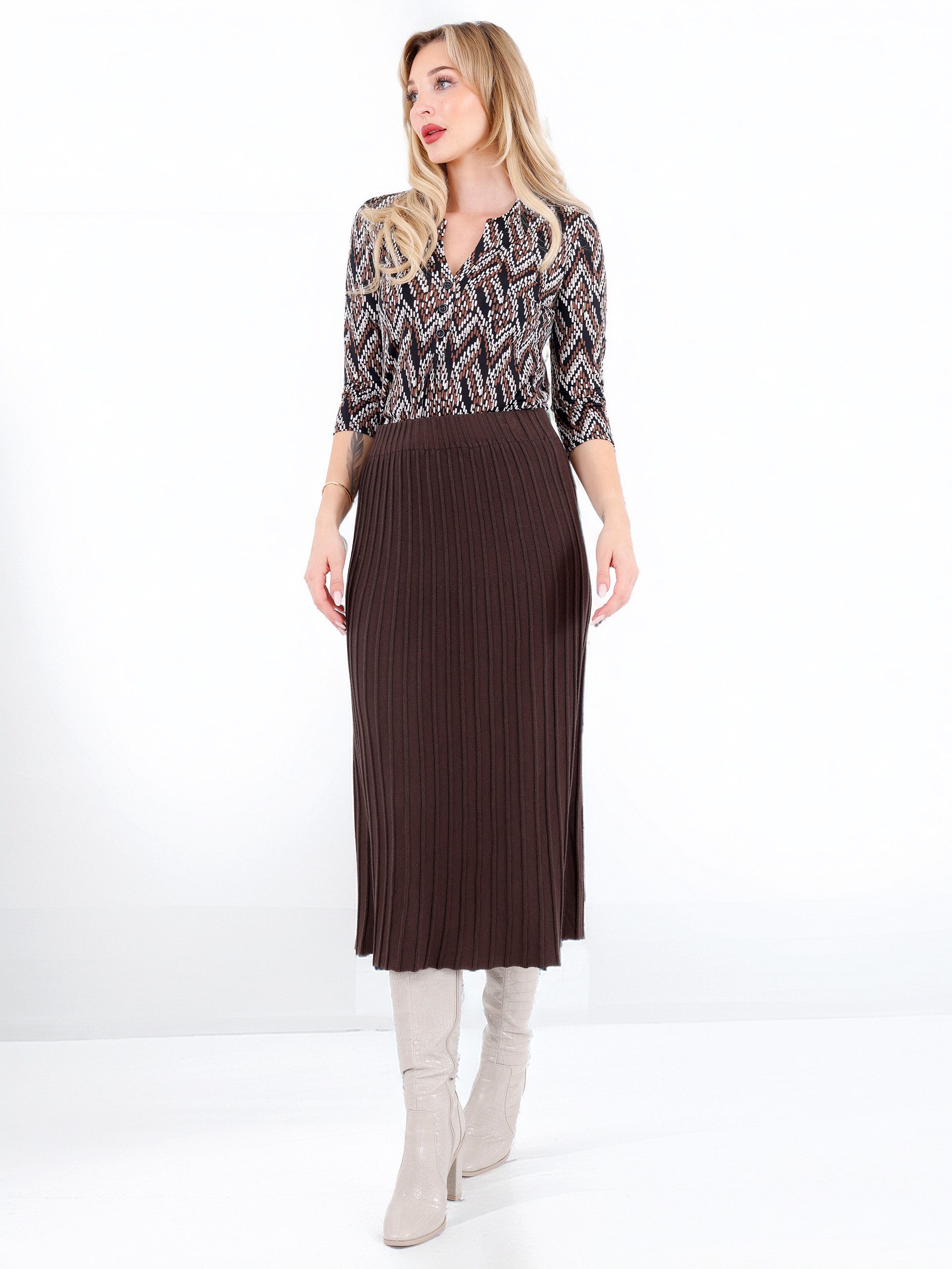 YC Fashion & Style Strickrock Rippstrick Rock in Midilänge – elastischer Bu günstig online kaufen