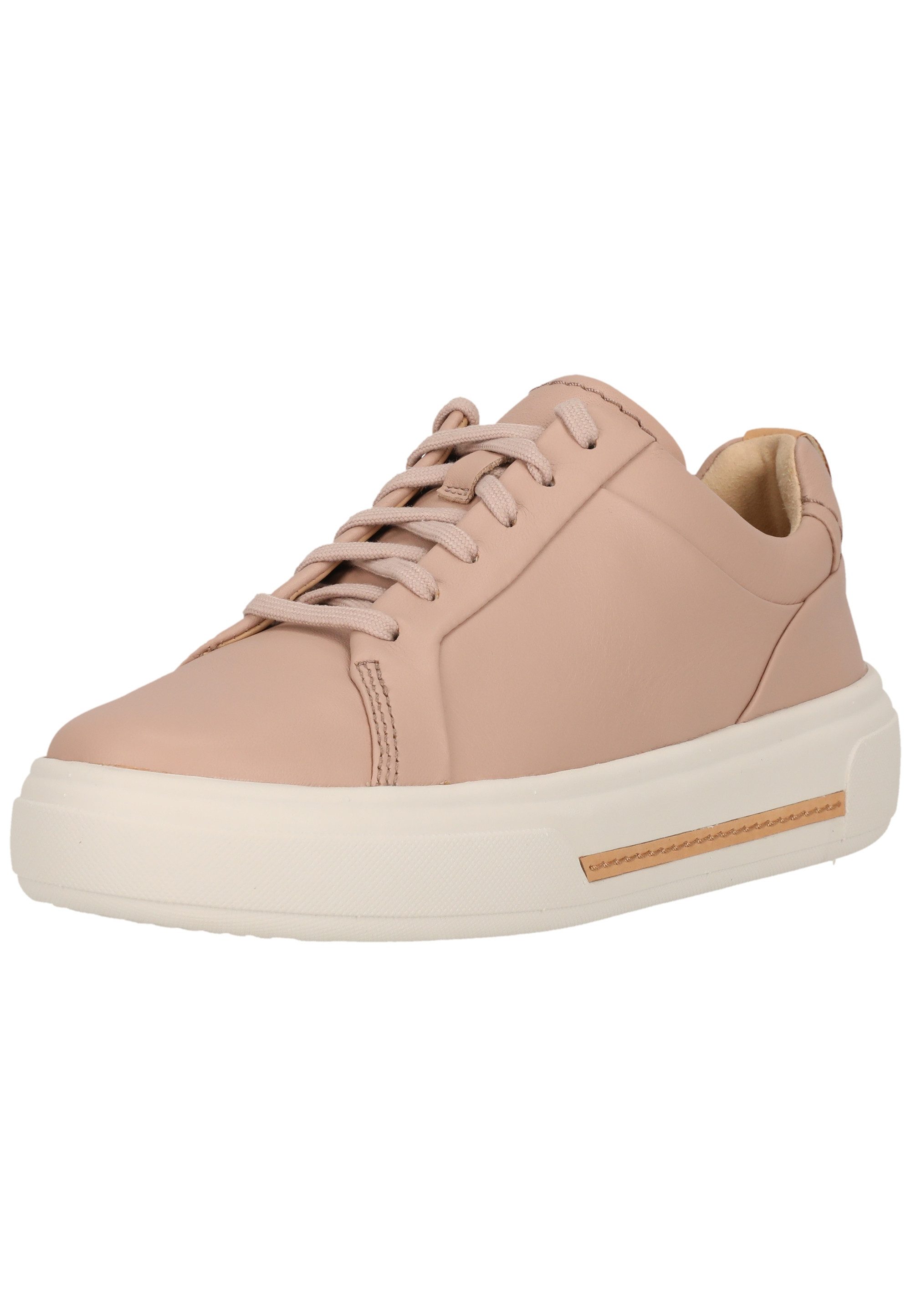 Clarks Hollyhock Walk Rose Leather Sneaker mit gepolstertem Fußbett