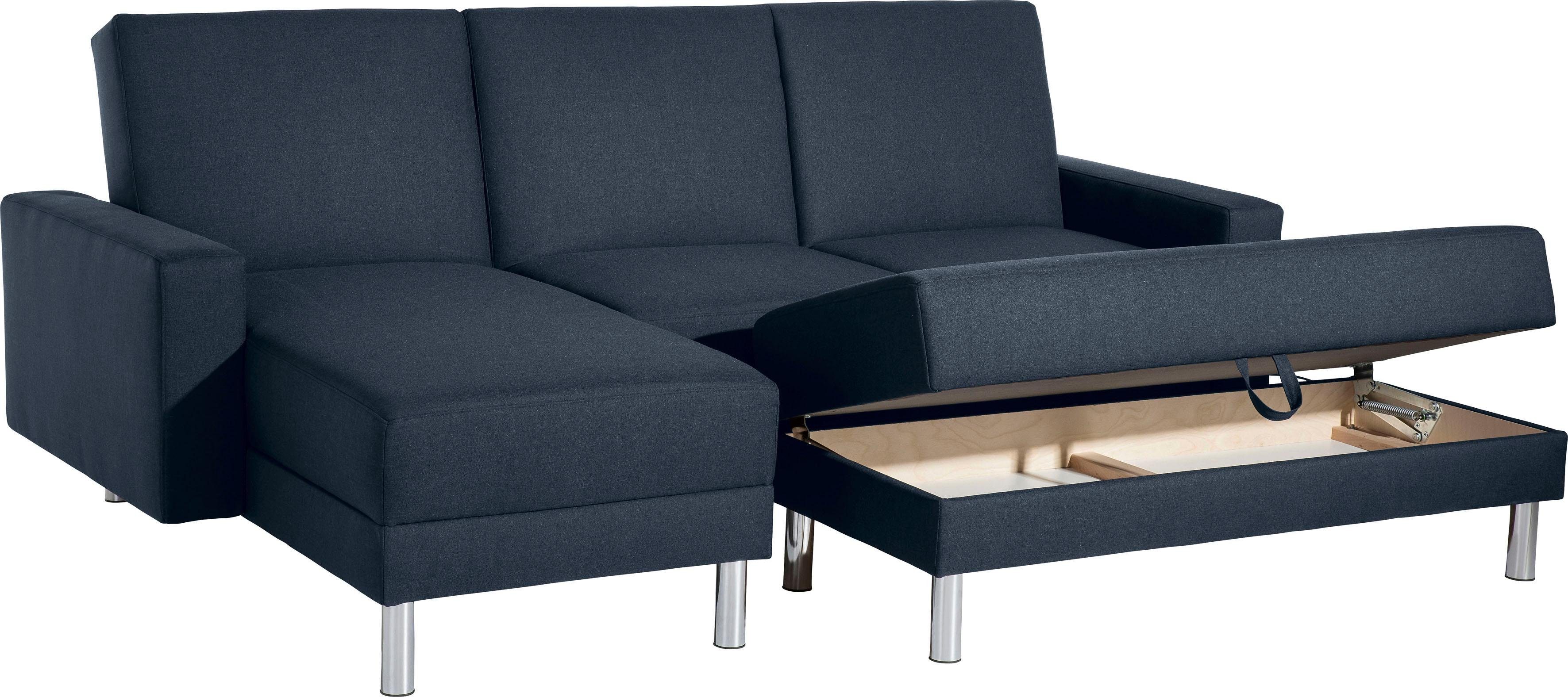 Schlafsofa mit Rückenverstellung, Just inklusive Max Stauraumhocker Fresh, Winzer®