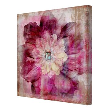 Bilderdepot24 Leinwandbild Vintage Retro Modern Shabby Floral Blumen pink Bild auf Leinwand XXL, Bild auf Leinwand; Leinwanddruck in vielen Größen