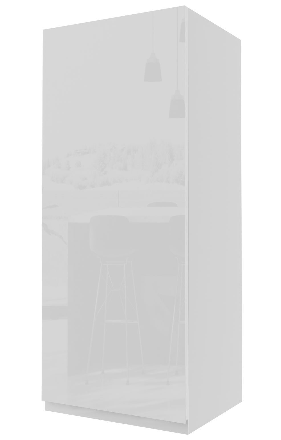 Feldmann-Wohnen Klapphängeschrank Florence (Florence) 40cm Front-, Korpusfarbe und Ausführung wählbar grifflos 1-türig RAL 9001 cremeweiß Hochglanz