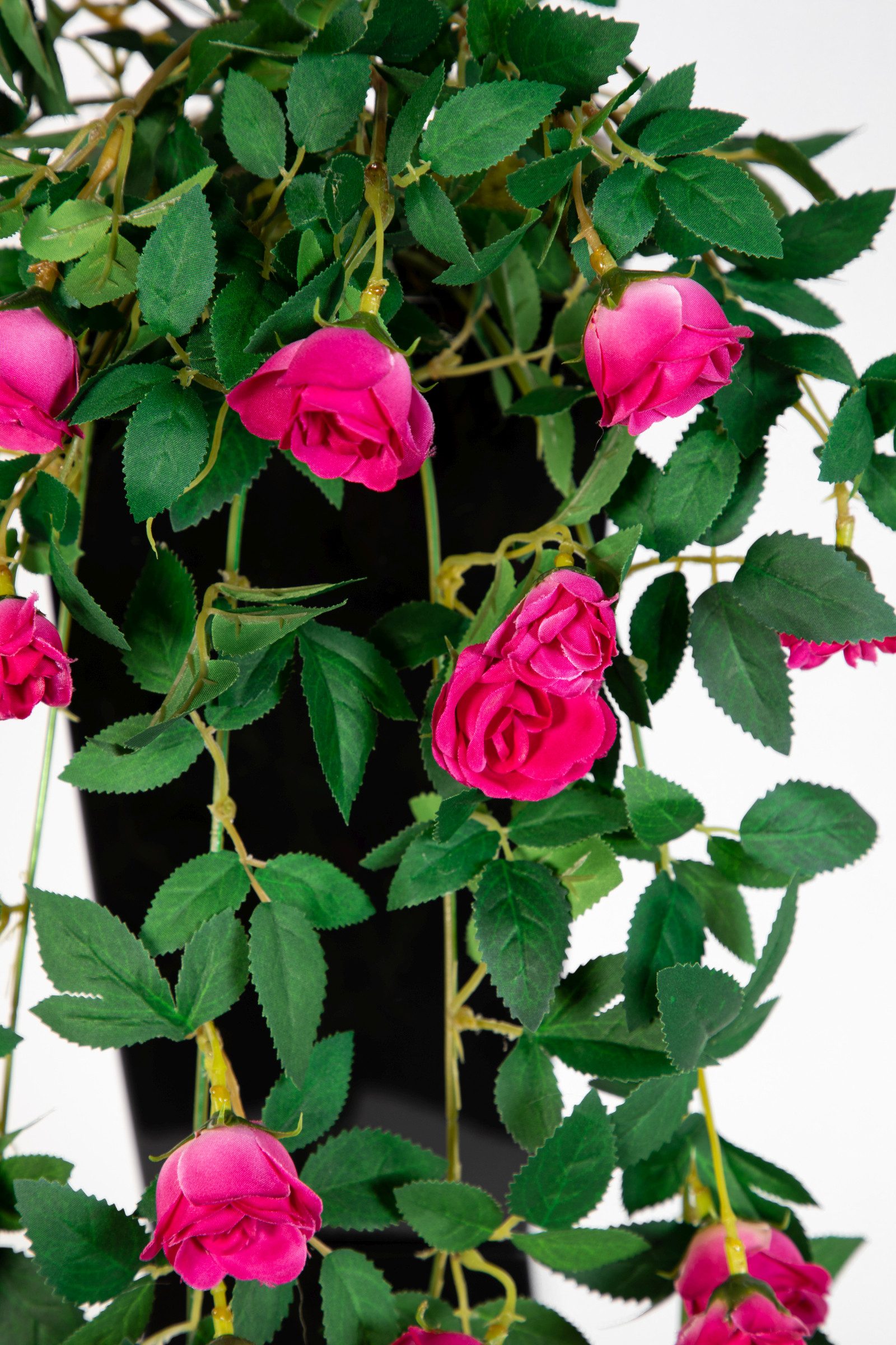 Kunstranke Rosenranke 62cm ZF Kunstpflanzen Kunstblumen künstliche Blumen Rosen, Seidenblumen Roß, Höhe 62 cm, Fuchsia