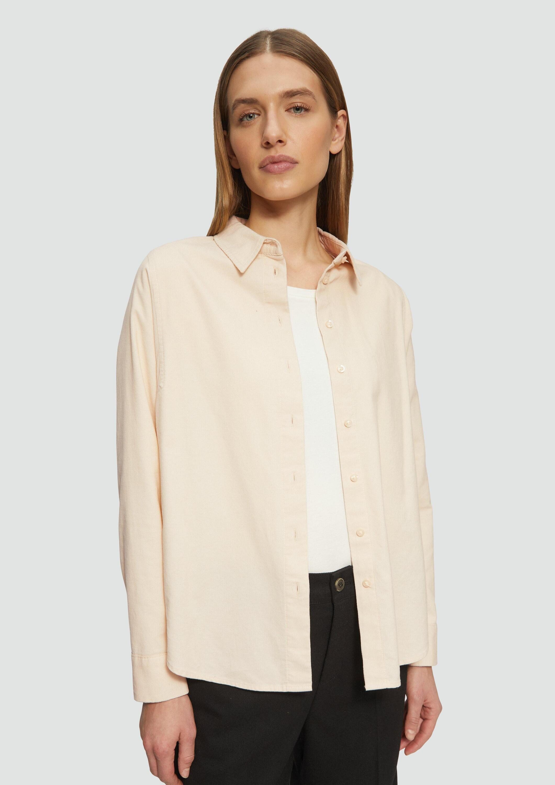 s.Oliver Langarmbluse Bluse Cordbluse im Relaxed Fit mit Naht-Details günstig online kaufen