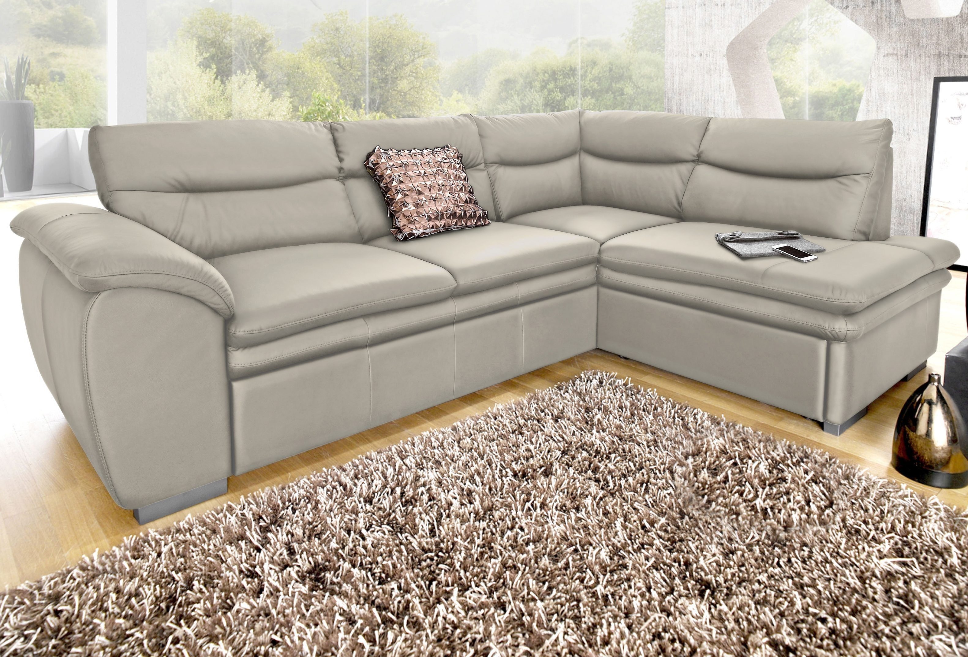 COTTA Ecksofa "Leandra L-Form", wahlweise mit Bettfunktion & Bettkasten günstig online kaufen