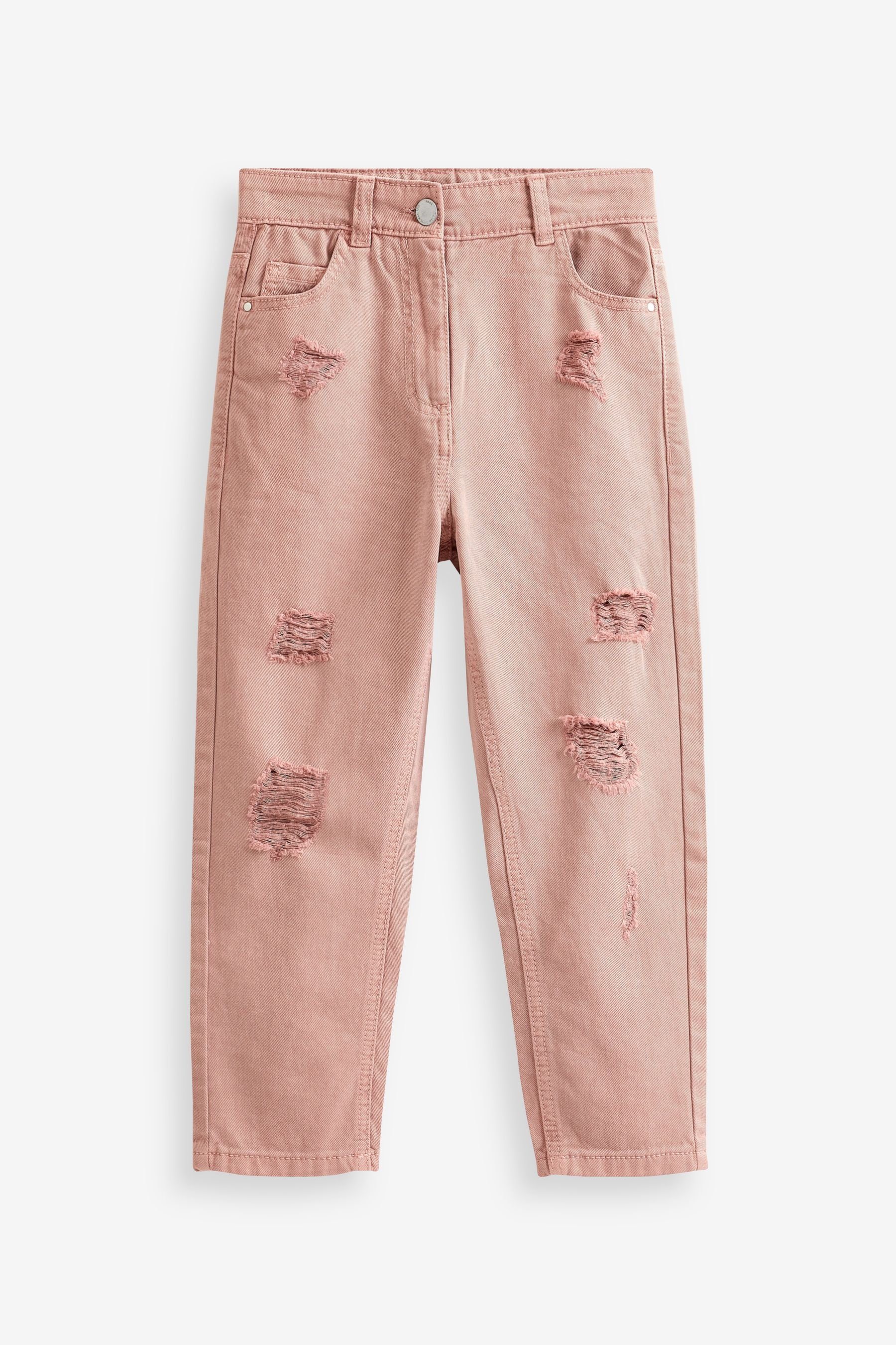Next Mom-Jeans Mom-Jeans (1-tlg) Apricot Distressed