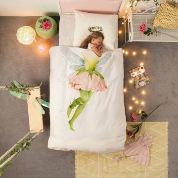 Kinderbettwäsche Fairy Fee, Snurk, Perkal, 2 teilig, Elfe, Kostüm, Blumen