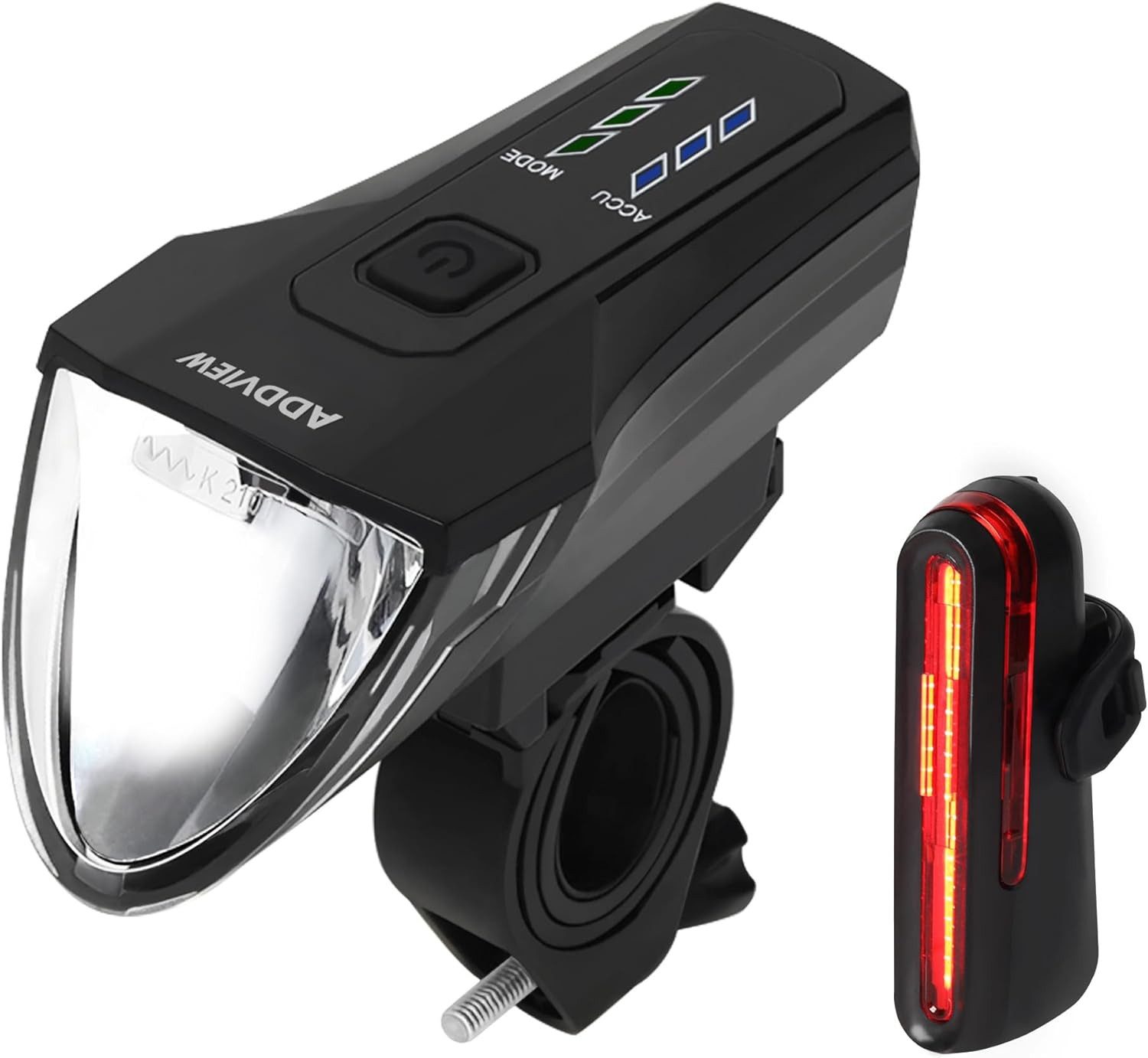 ADDVIEW Fahrradbeleuchtung Fahrradbeleuchtung LED Fahrradlicht Set 70 Lux StVZO Sensor Automatik