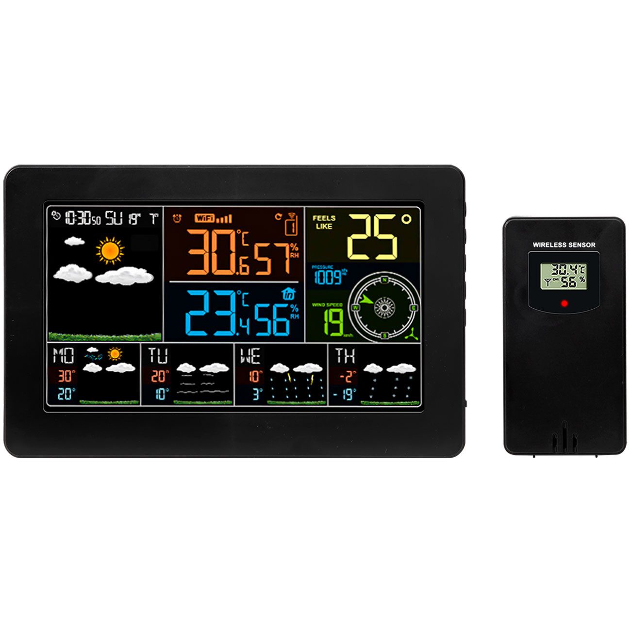 Casativo Wetterstation mit Aussensensor und App – Digitale Wetterstation (5-Tage-Prognose, Thermometer, Hygrometer & Barometer) – Bild 5 von 5